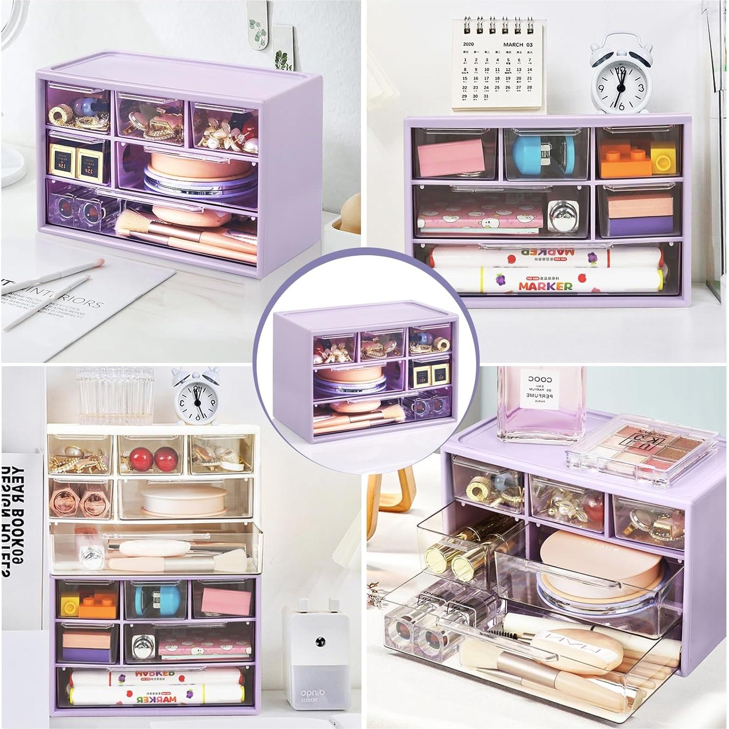 Organizador de Escritorio FODIENS con 6 Cajones Apilables - Púrpura