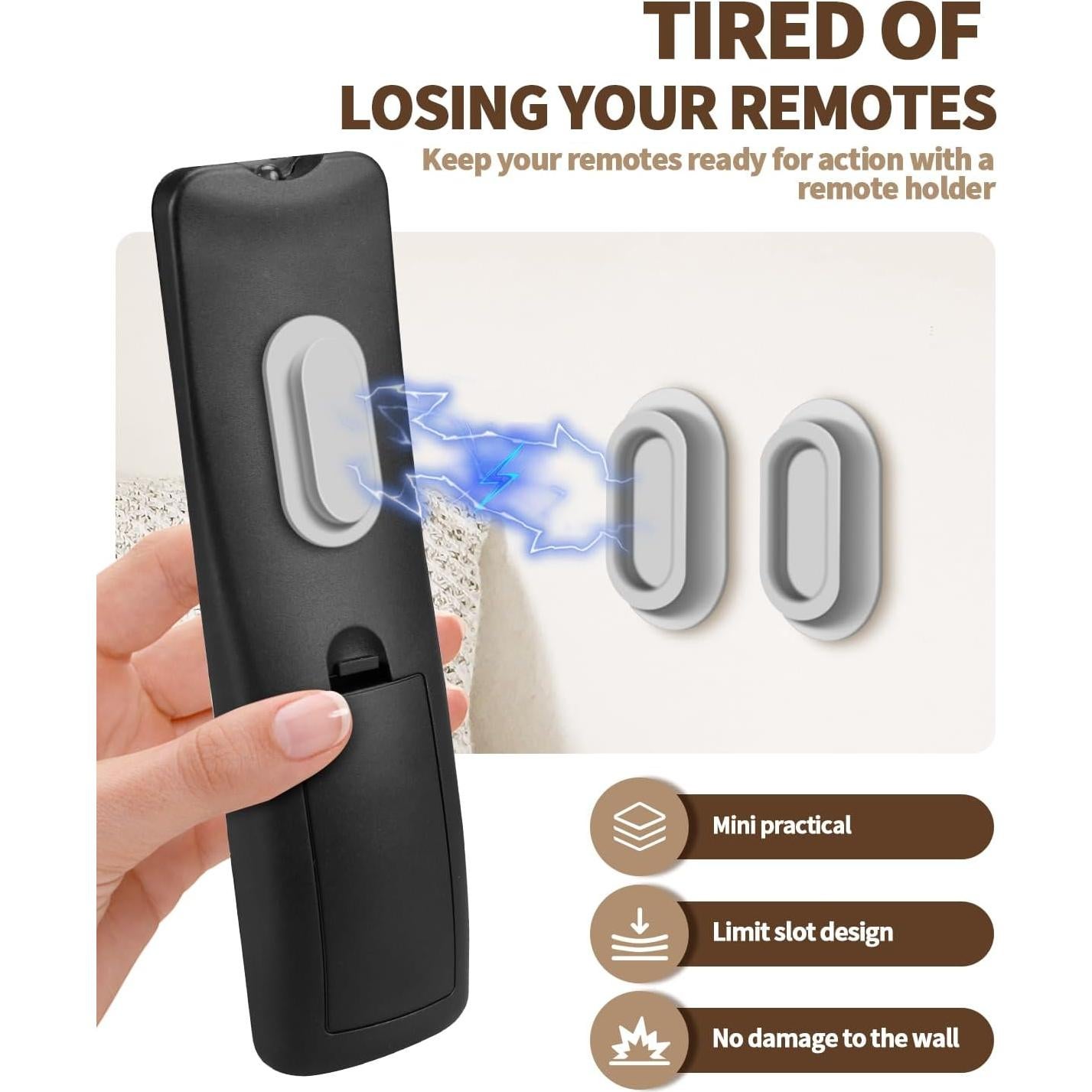 Soporte Magnético para Control Remoto 6 Paquetes - Silicona Gris