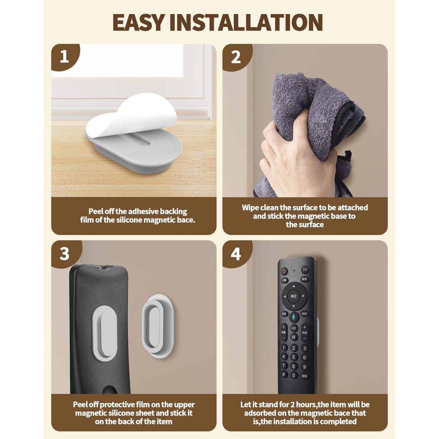 Soporte Magnético para Control Remoto 6 Paquetes - Silicona Gris