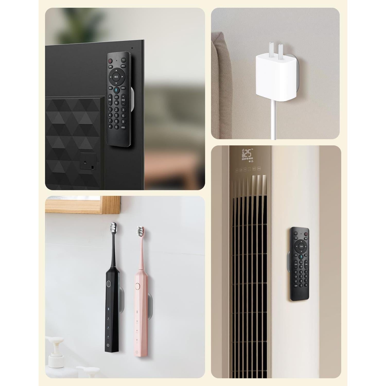 Soporte Magnético para Control Remoto 6 Paquetes - Silicona Gris