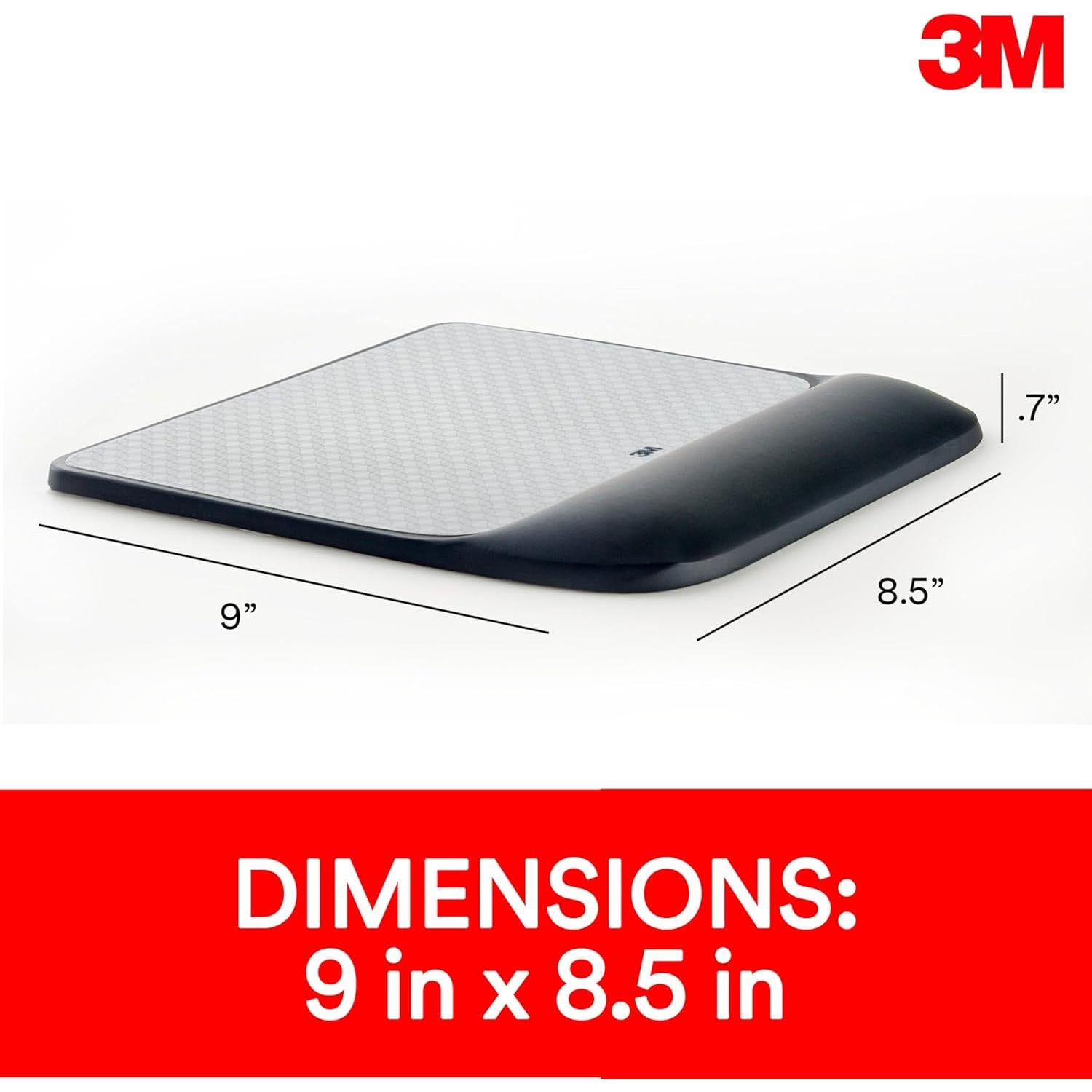 Alfombrilla de Ratón 3M MW85B con Reposamuñecas de Gel Negra