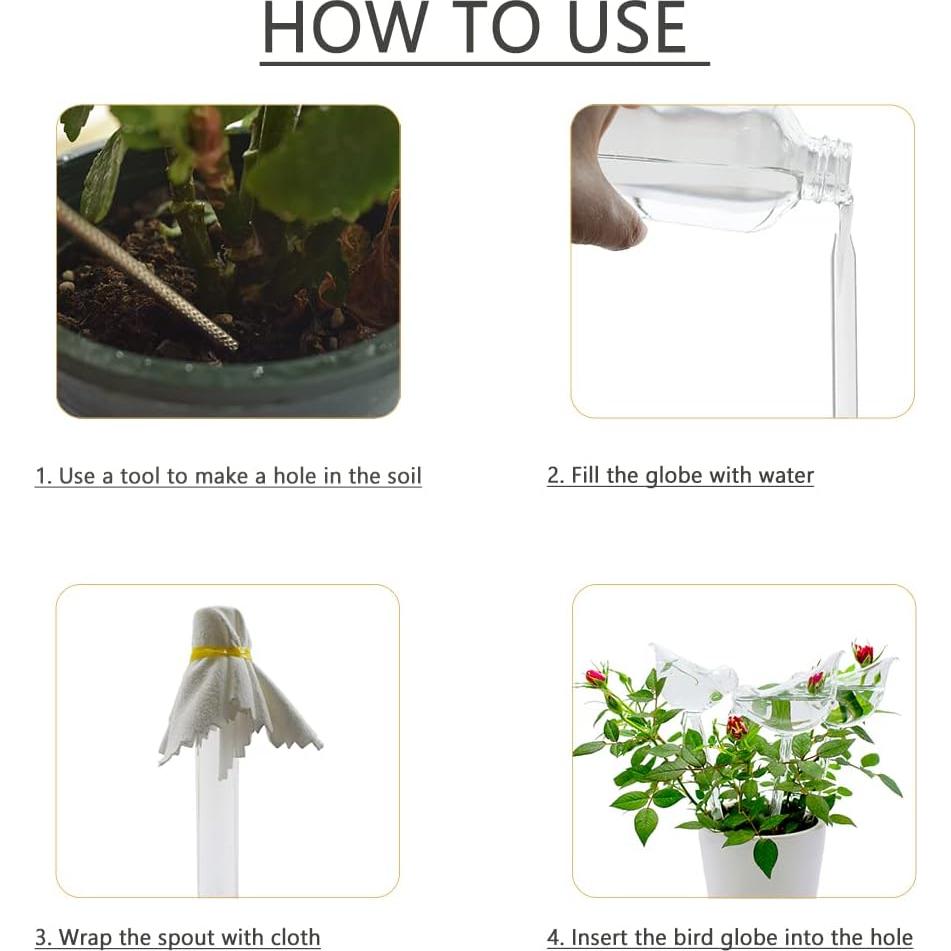 Esferas de Riego Automático de Vidrio Ahhute - Paquete de 2