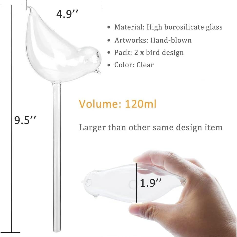 Esferas de Riego Automático de Vidrio Ahhute - Paquete de 2