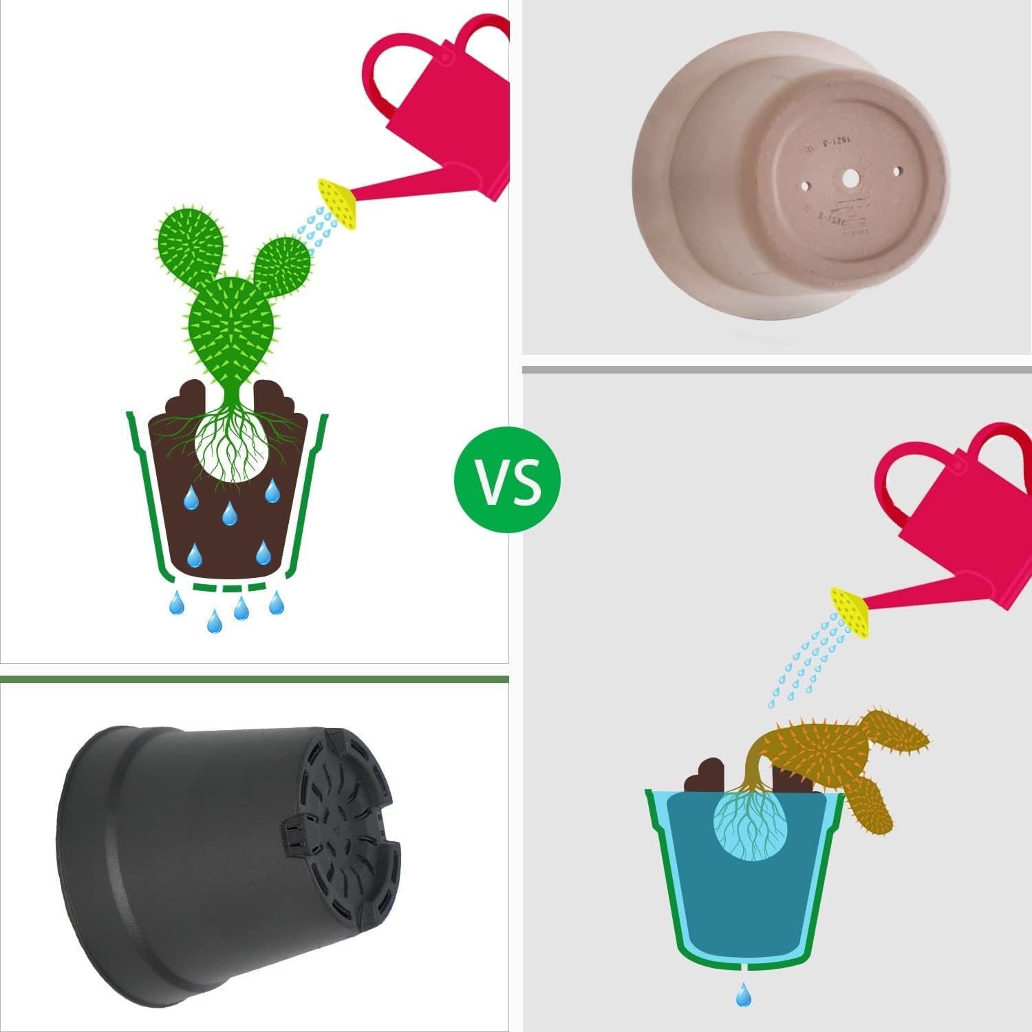 Macetas de 10 cm SwinDuck, paquete de 28 con platos y drenaje