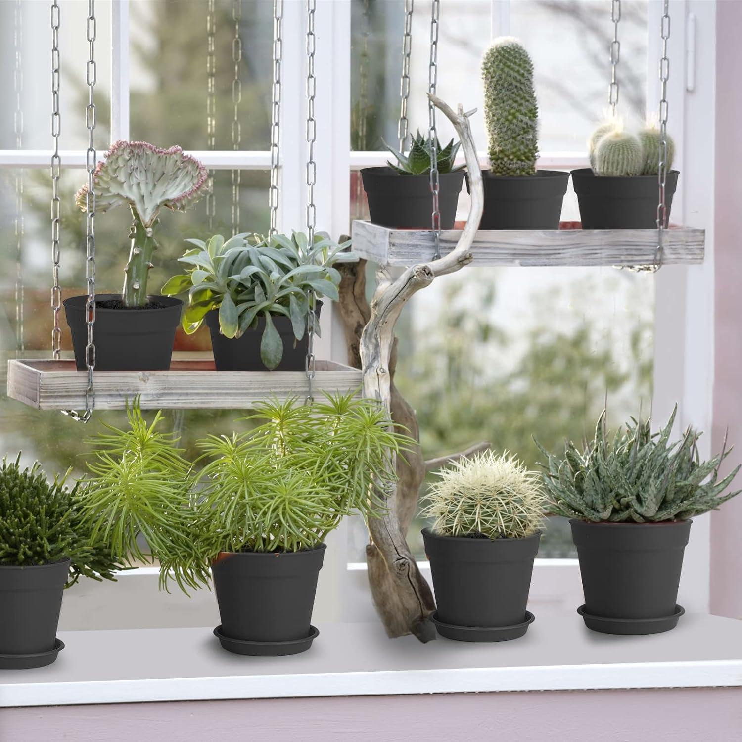 Macetas de 10 cm SwinDuck, paquete de 28 con platos y drenaje