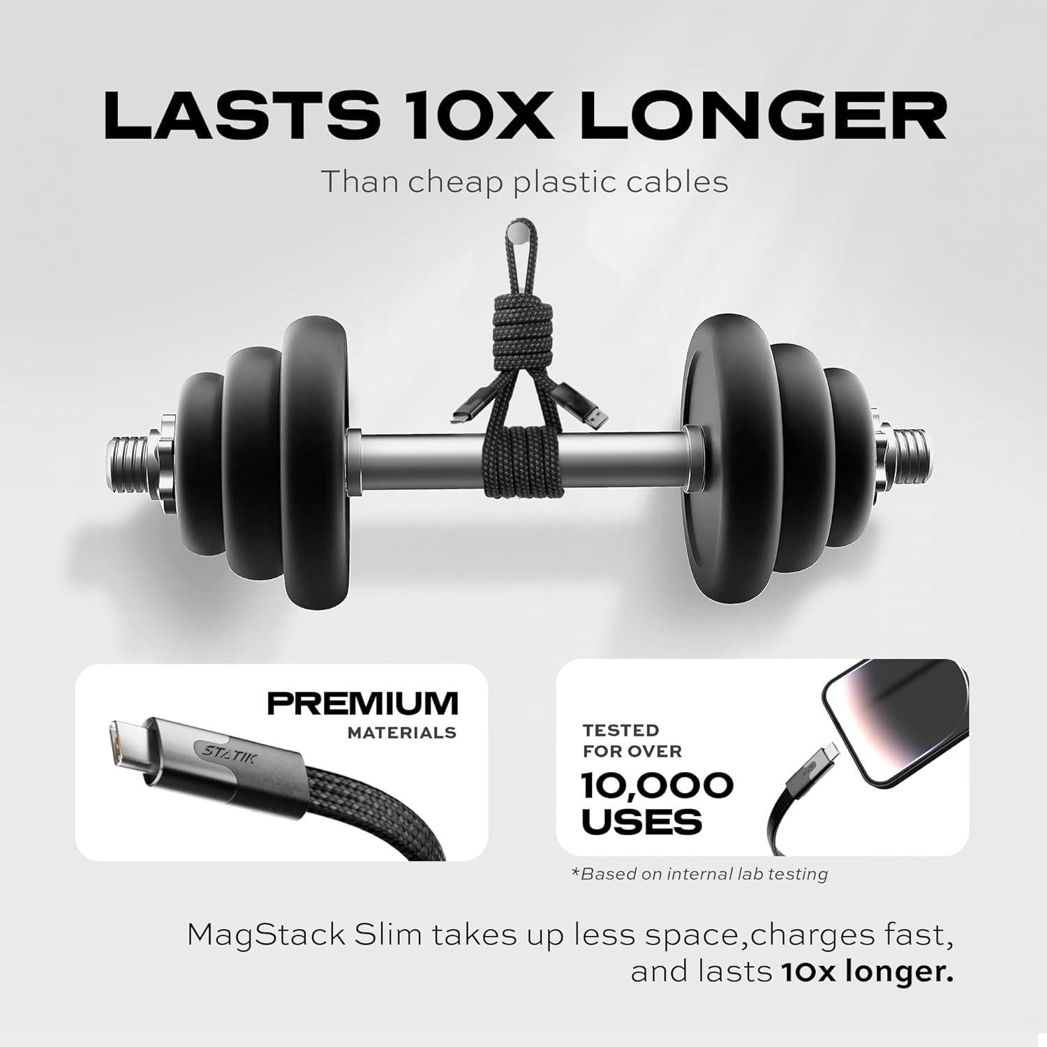 Cable USB a USB-C Magnético Antienredos 27W 1M MagStack