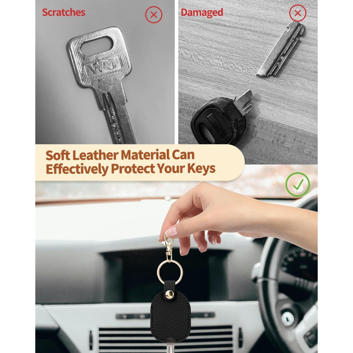 Funda de Llave de Coche de Cuero PU Negra - Protector Universal