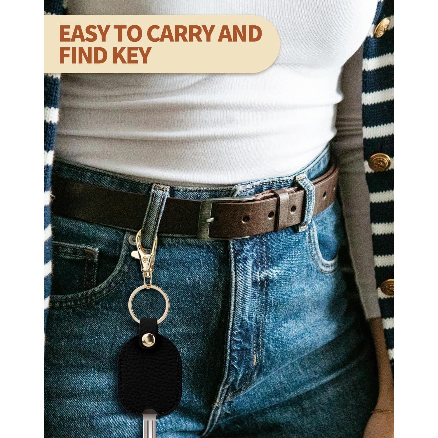 Funda de Llave de Coche de Cuero PU Negra - Protector Universal