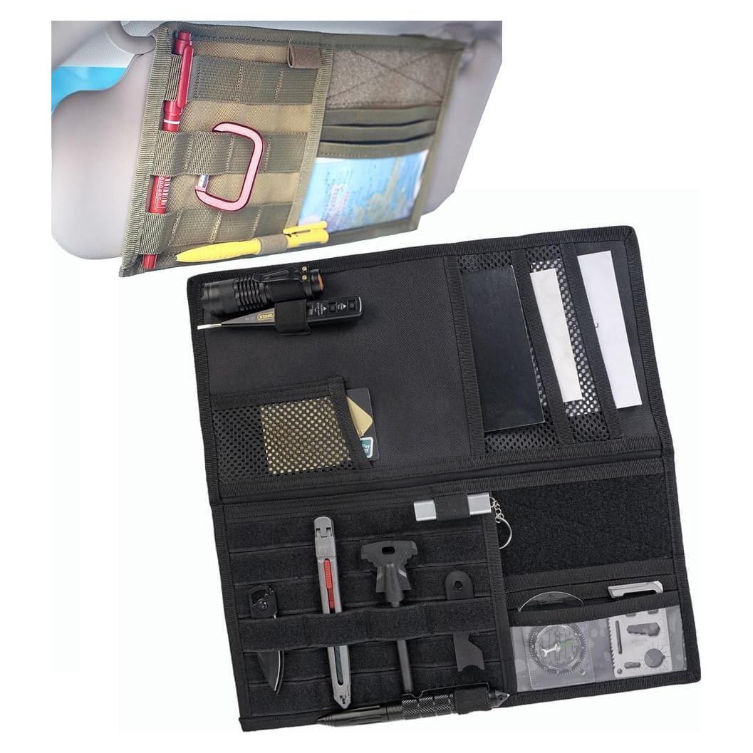 Organizador de Visera Molle Grande Sdetrcq para Camiones Negro