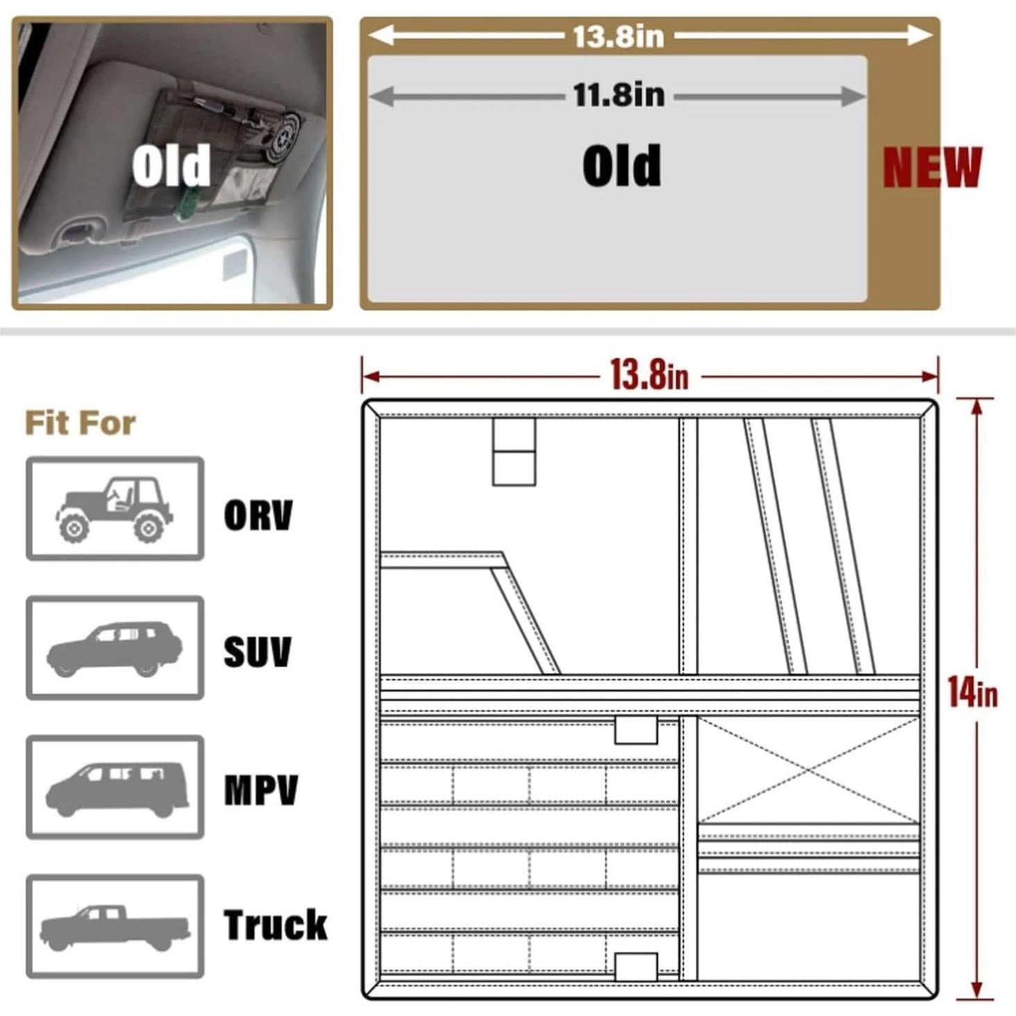 Organizador de Visera Molle Grande Sdetrcq para Camiones Negro