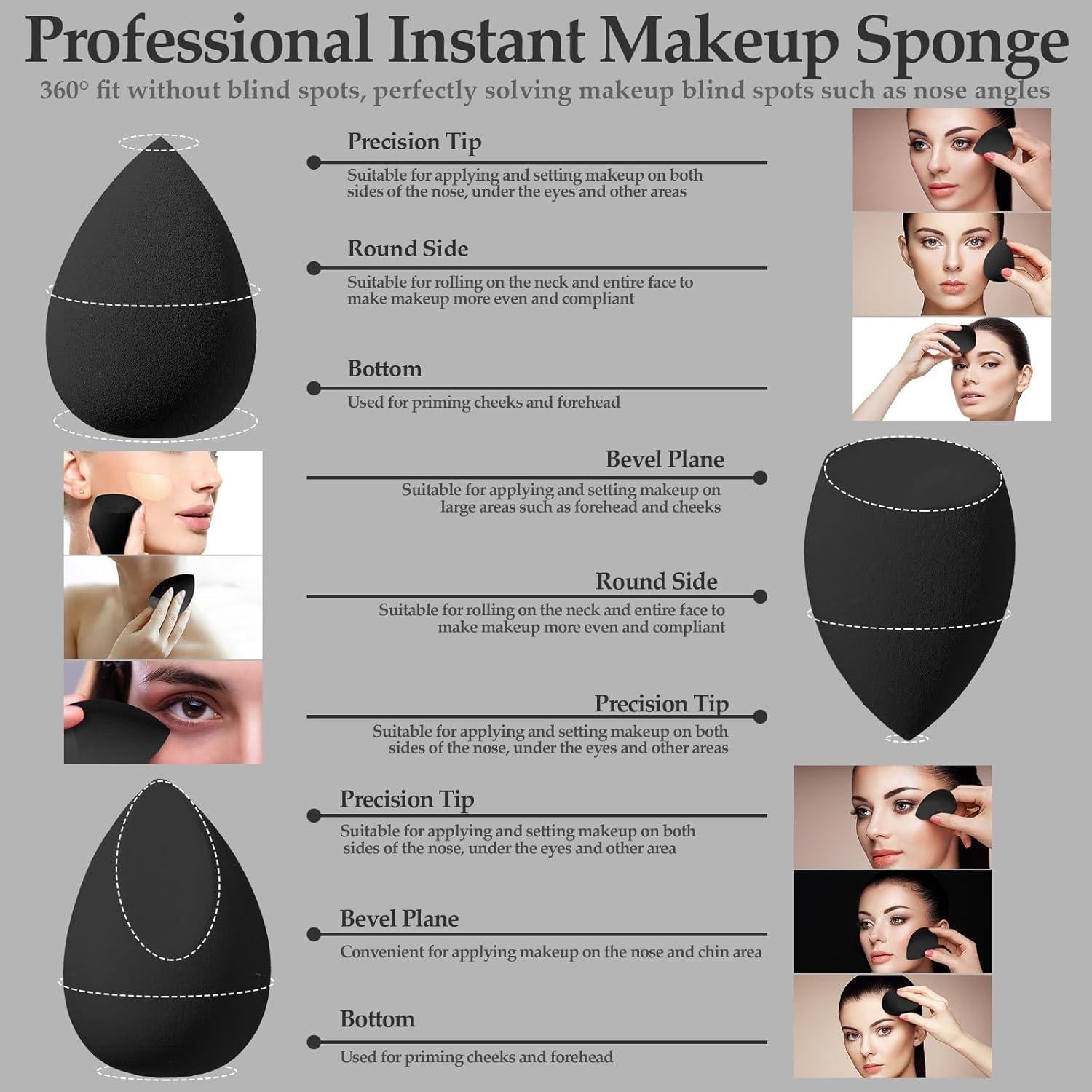 Juego de 14 Esponjas de Maquillaje Auroray - Polvo y Líquido