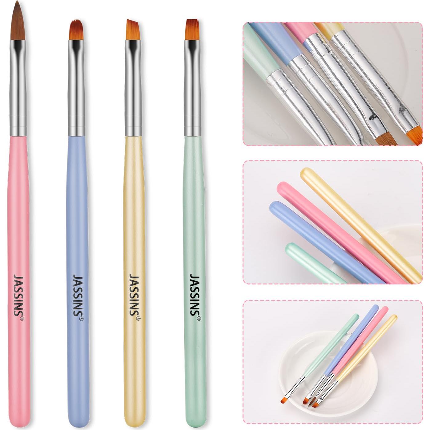 Pinceles de Limpieza para Uñas JASSINS - 4 Pcs Gel DIY