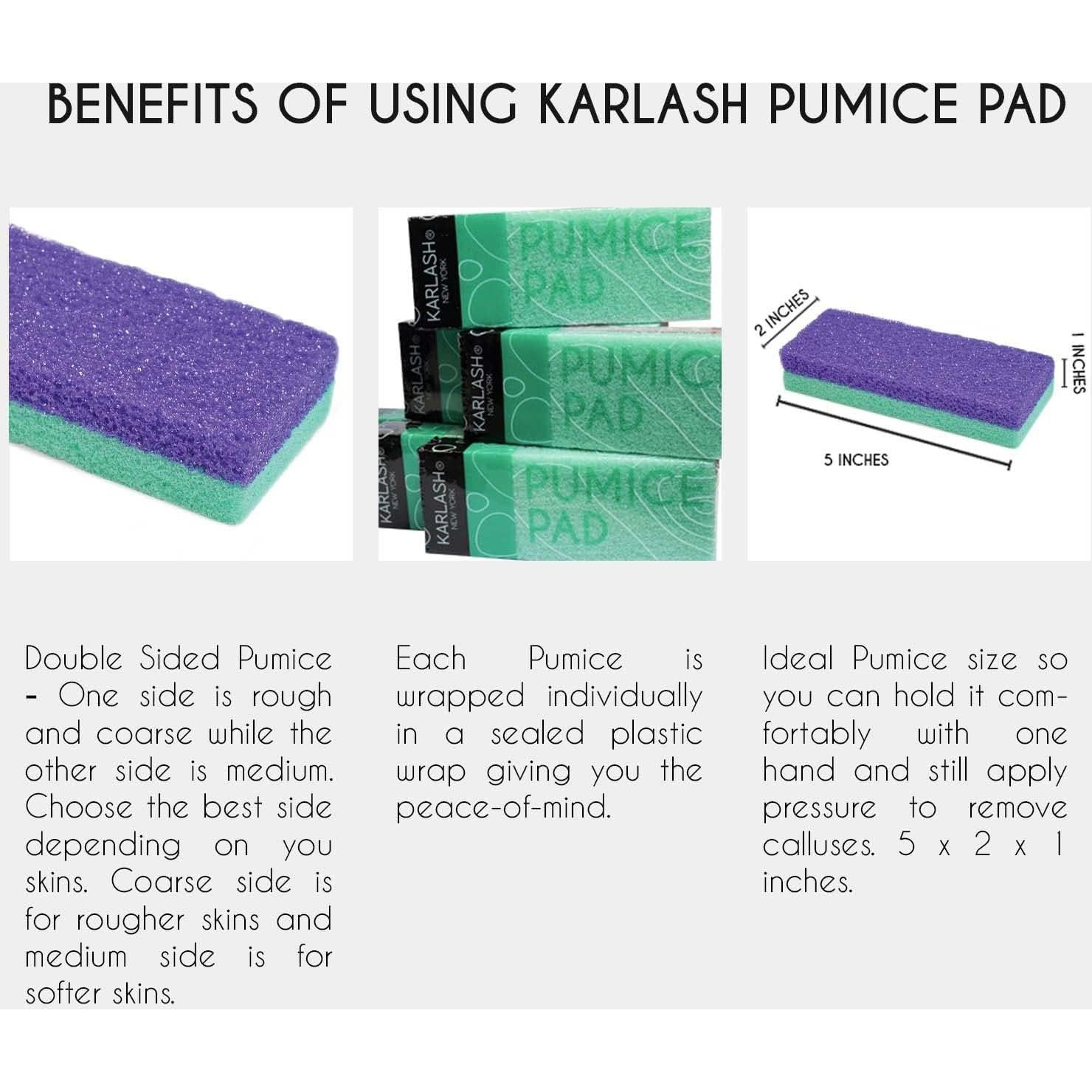Piedra Pómez Profesional Karlash Doble Cara para Pedicura