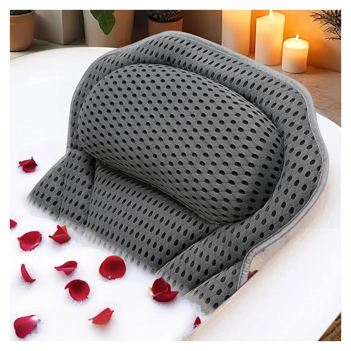 Almohada de Baño de Lujo Idle Hippo 4D Gris para Relajación