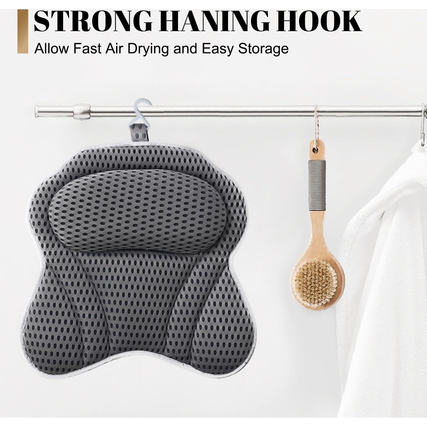 Almohada de Baño de Lujo Idle Hippo 4D Gris para Relajación