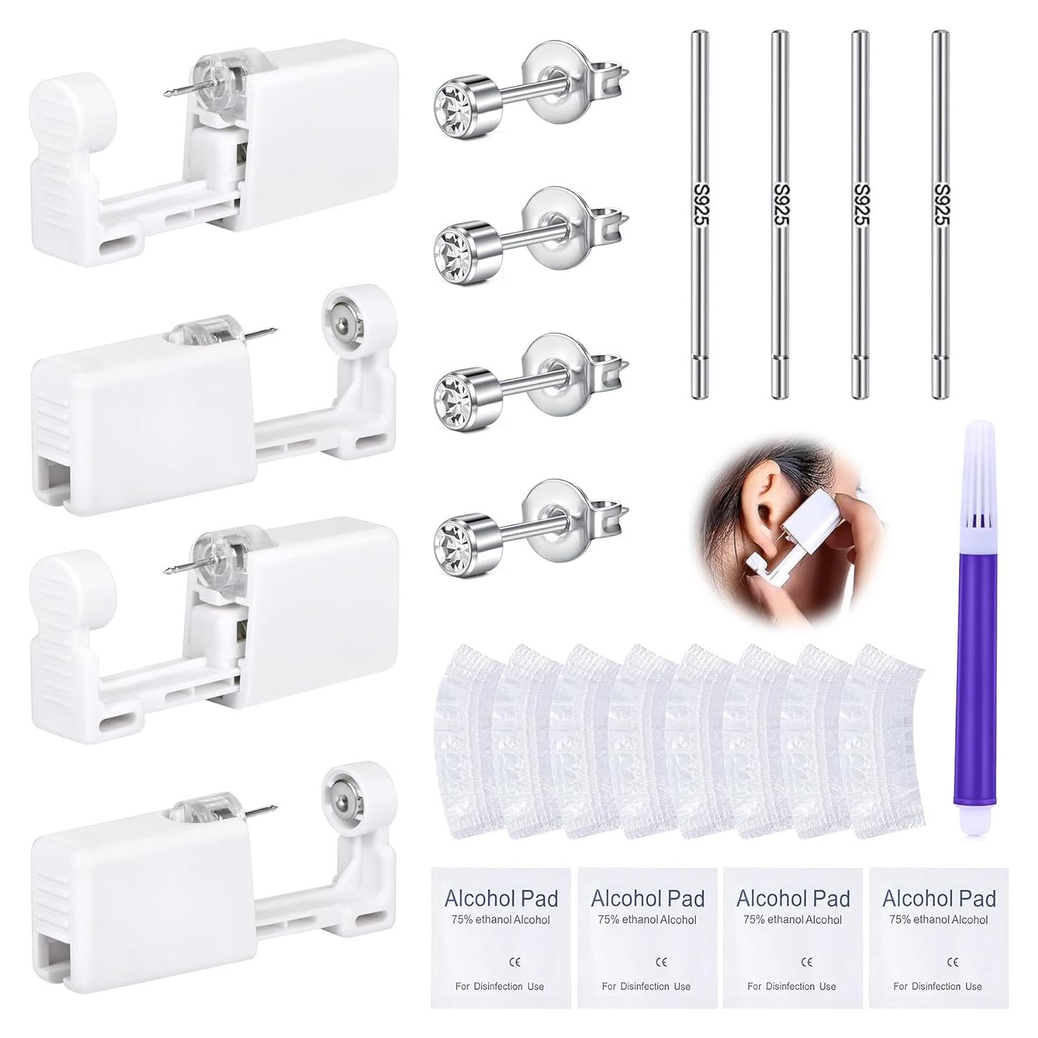 Kit de Perforación de Orejas DJCIW 21 Piezas Plata 3mm