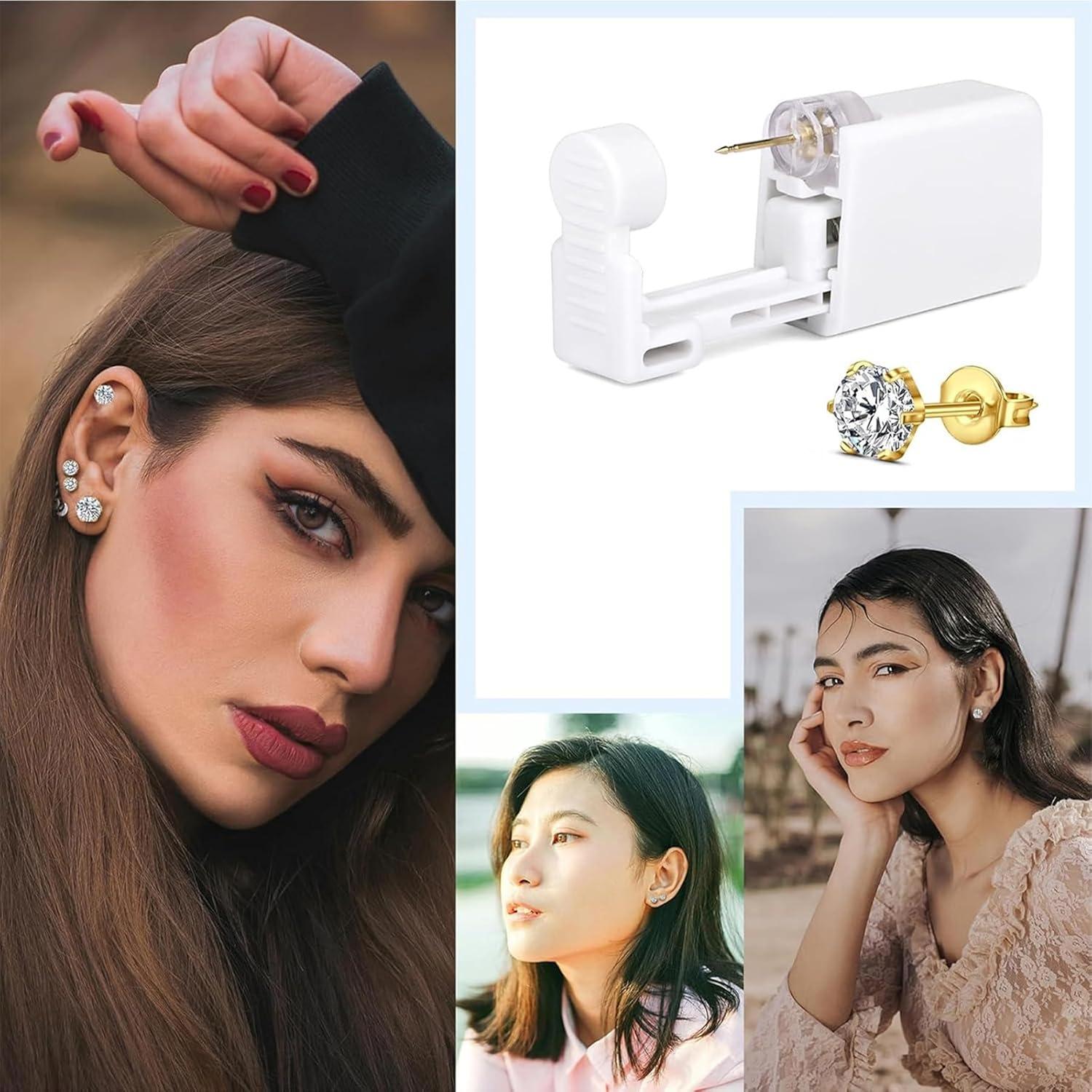 Kit de Perforación de Orejas DJCIW 21 Piezas Plata 3mm