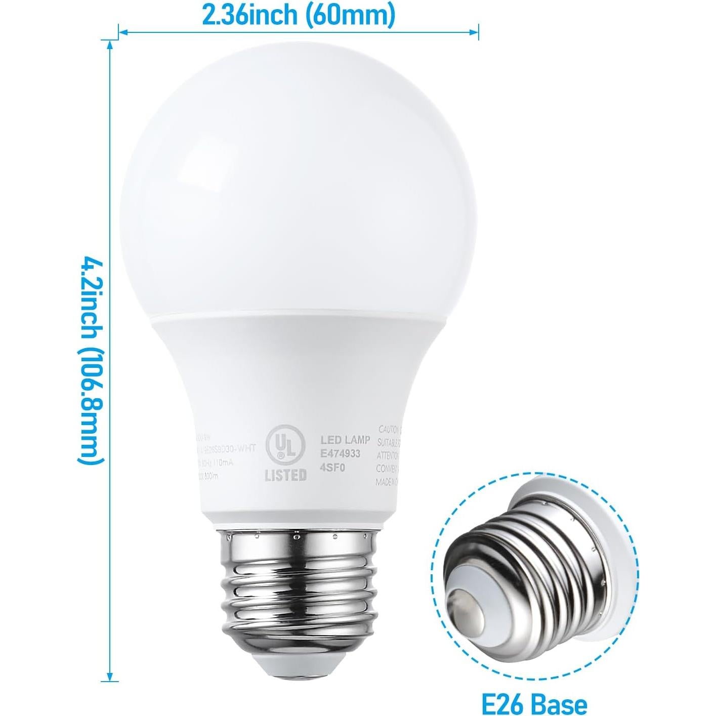 Bombillas LED TORCHSTAR A19 9W 800lm Luz Diurna 6 Pzas