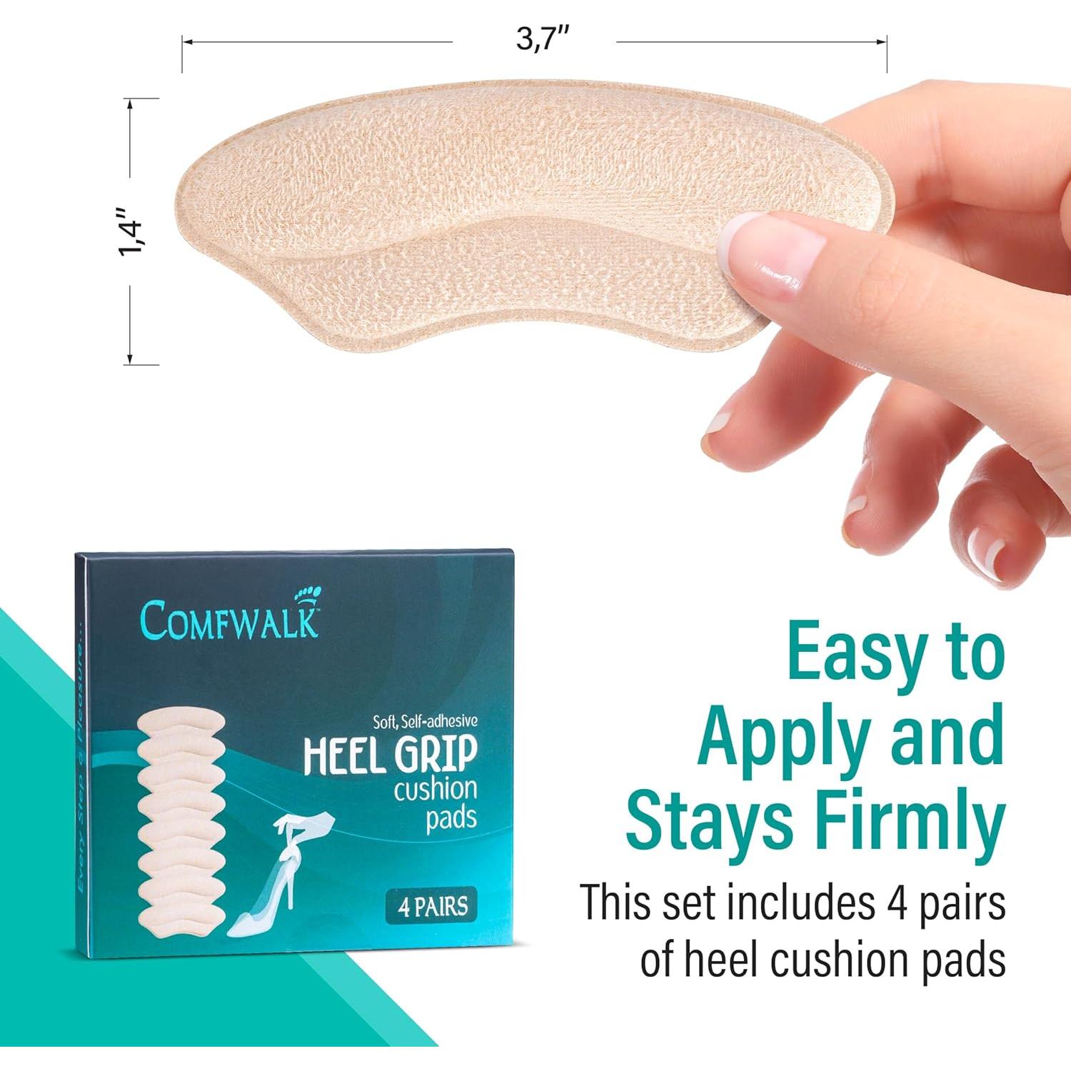 Almohadillas de Talón Comfwalk Beige 4 Pares Autoadhesivas
