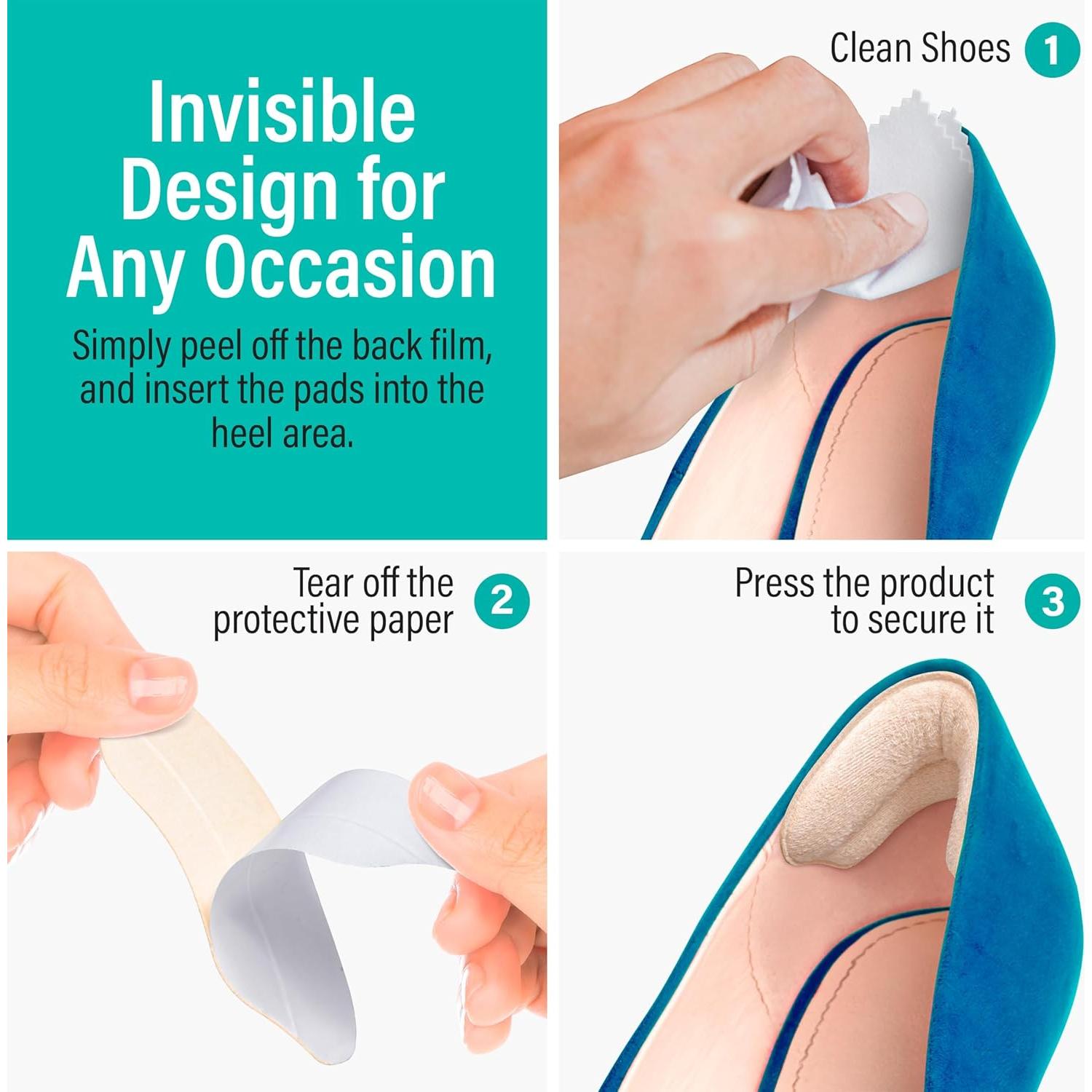 Almohadillas de Talón Comfwalk Beige 4 Pares Autoadhesivas