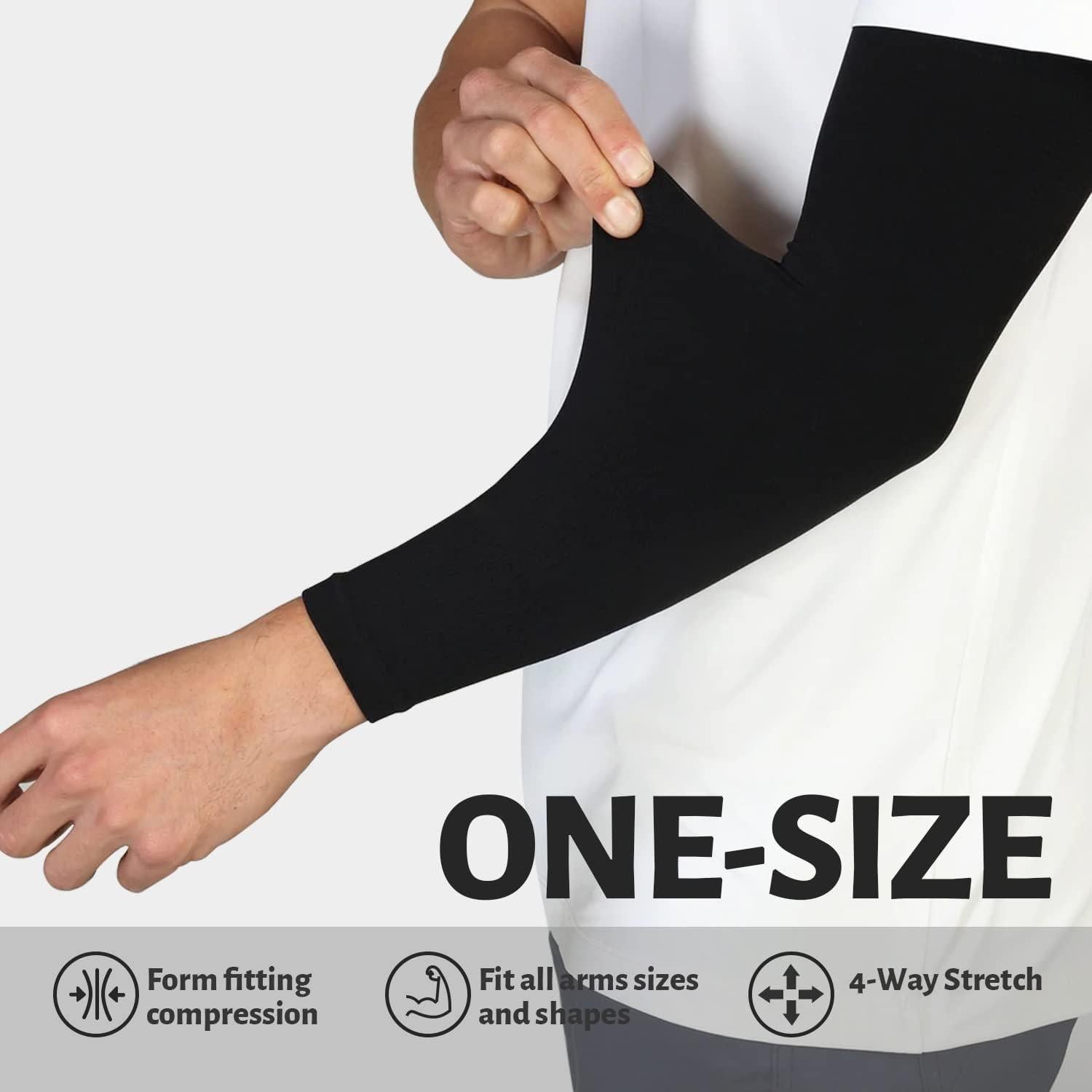 Mangas de Protección Solar UV UPF 50 Unisex - 5 Pares Negros