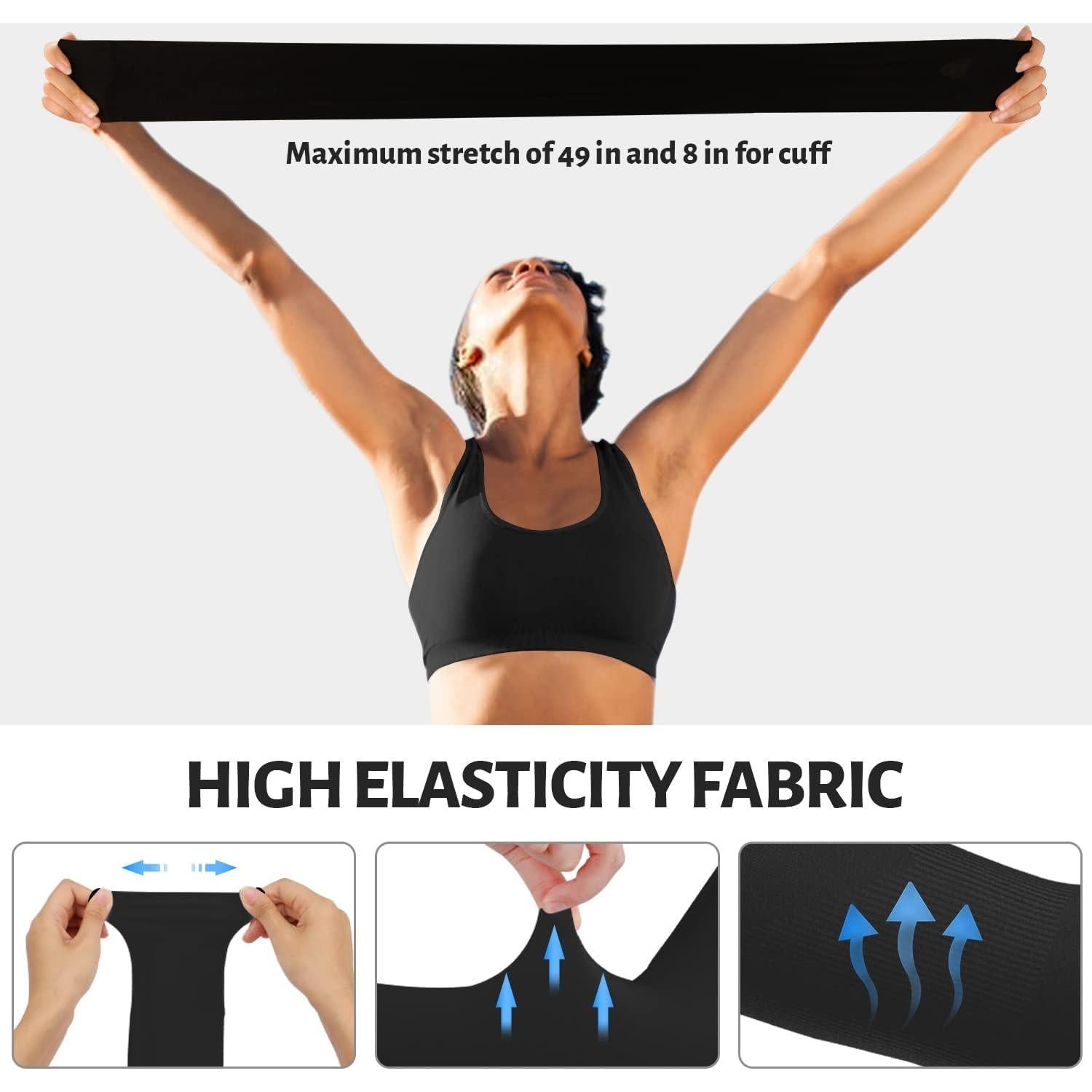 Mangas de Protección Solar UV UPF 50 Unisex - 5 Pares Negros