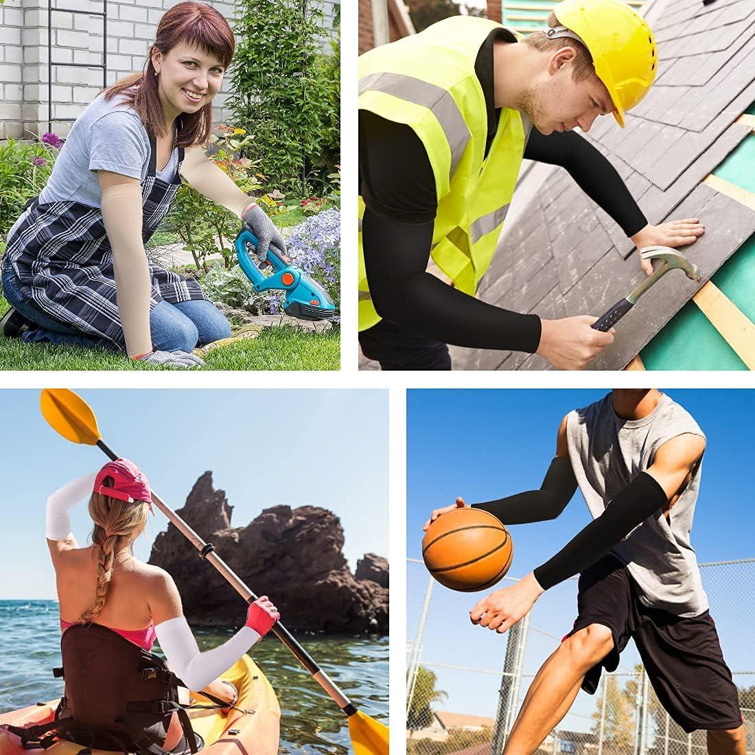 Mangas de Protección Solar UV UPF 50 Unisex - 5 Pares Negros