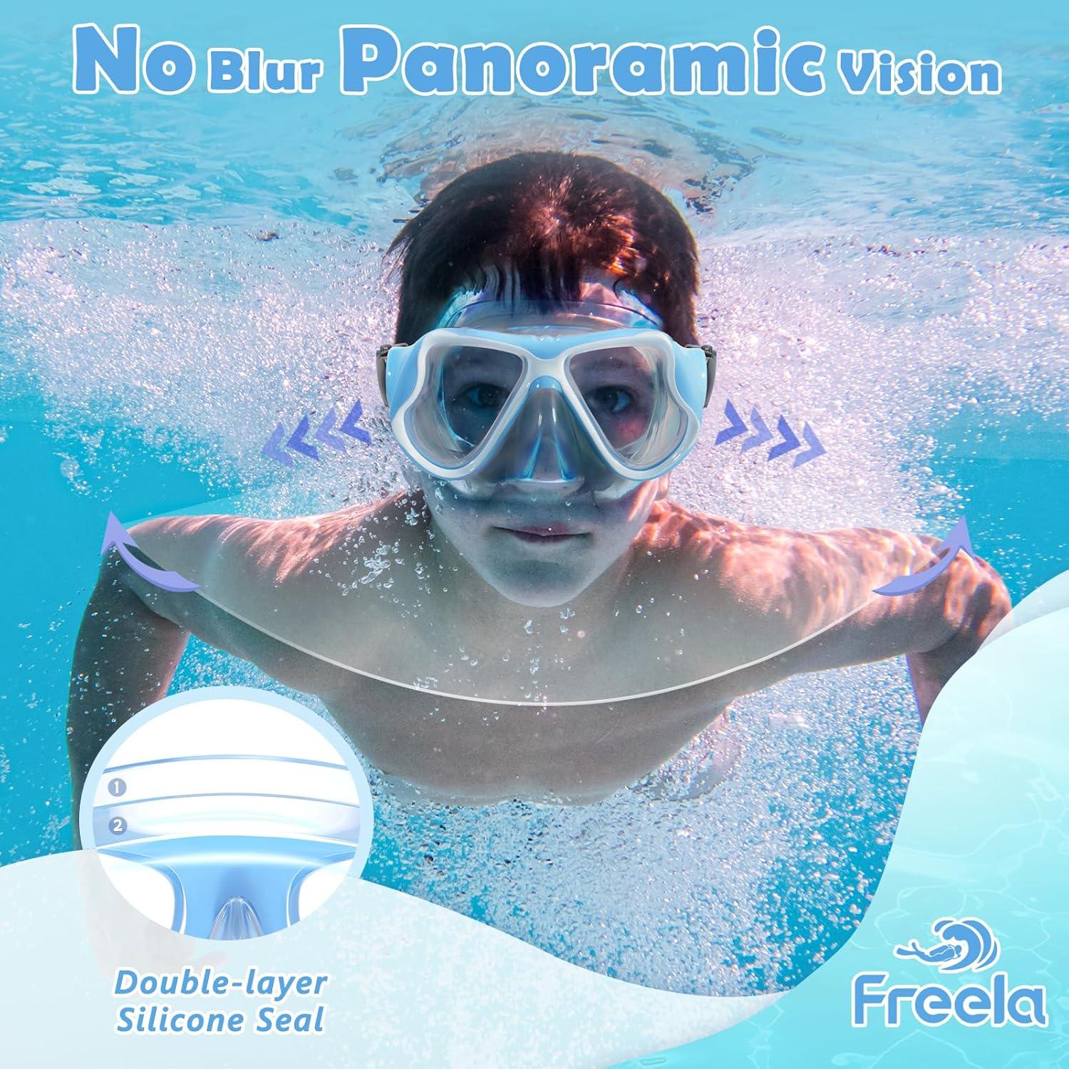 Gafas de Natación para Niños Freela 2 Pack Azul y Cian