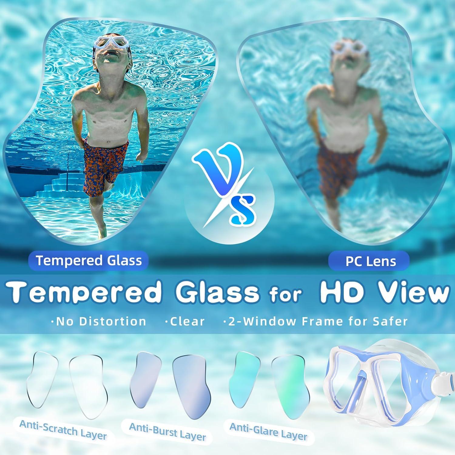 Gafas de Natación para Niños Freela 2 Pack Azul y Cian