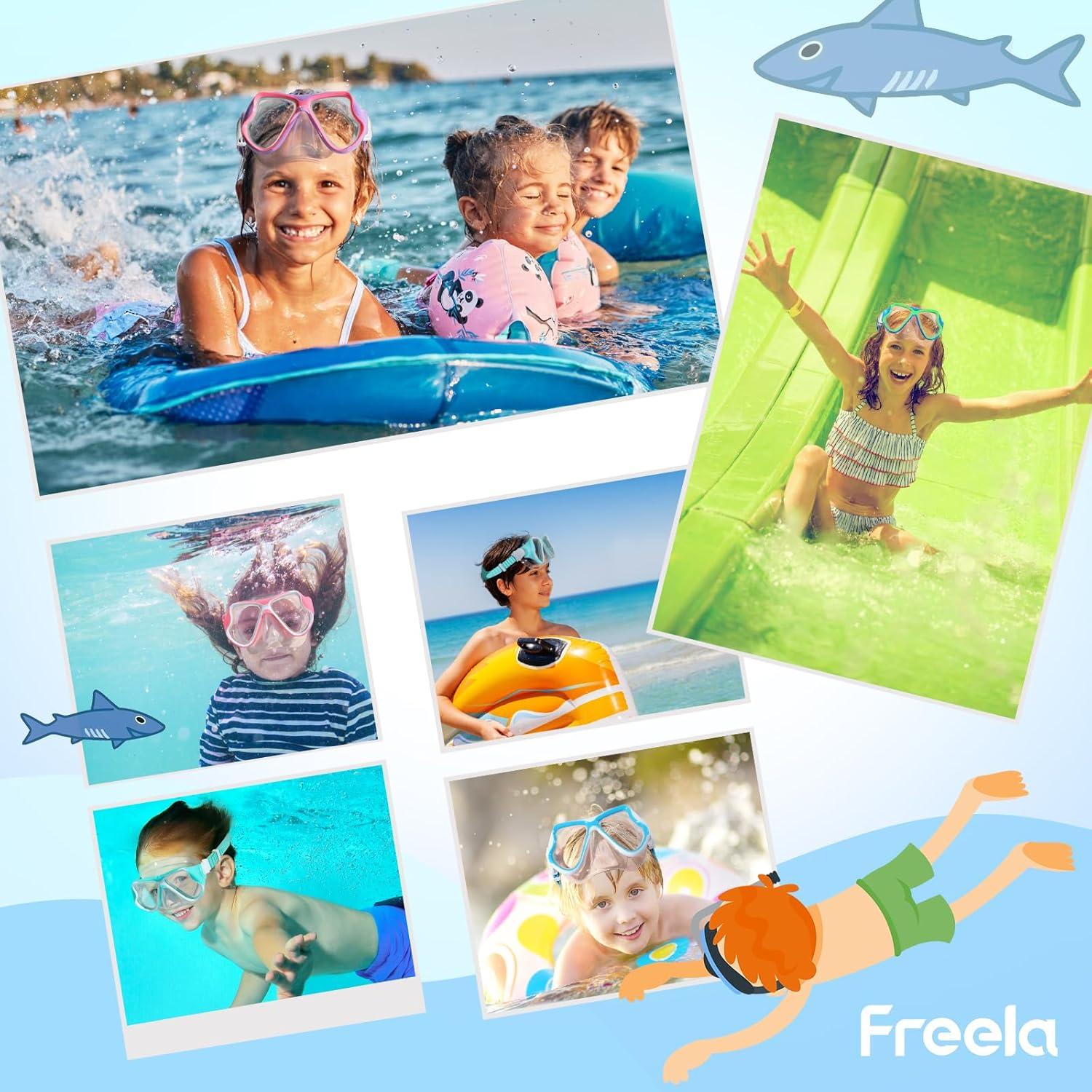 Gafas de Natación para Niños Freela 2 Pack Azul y Cian