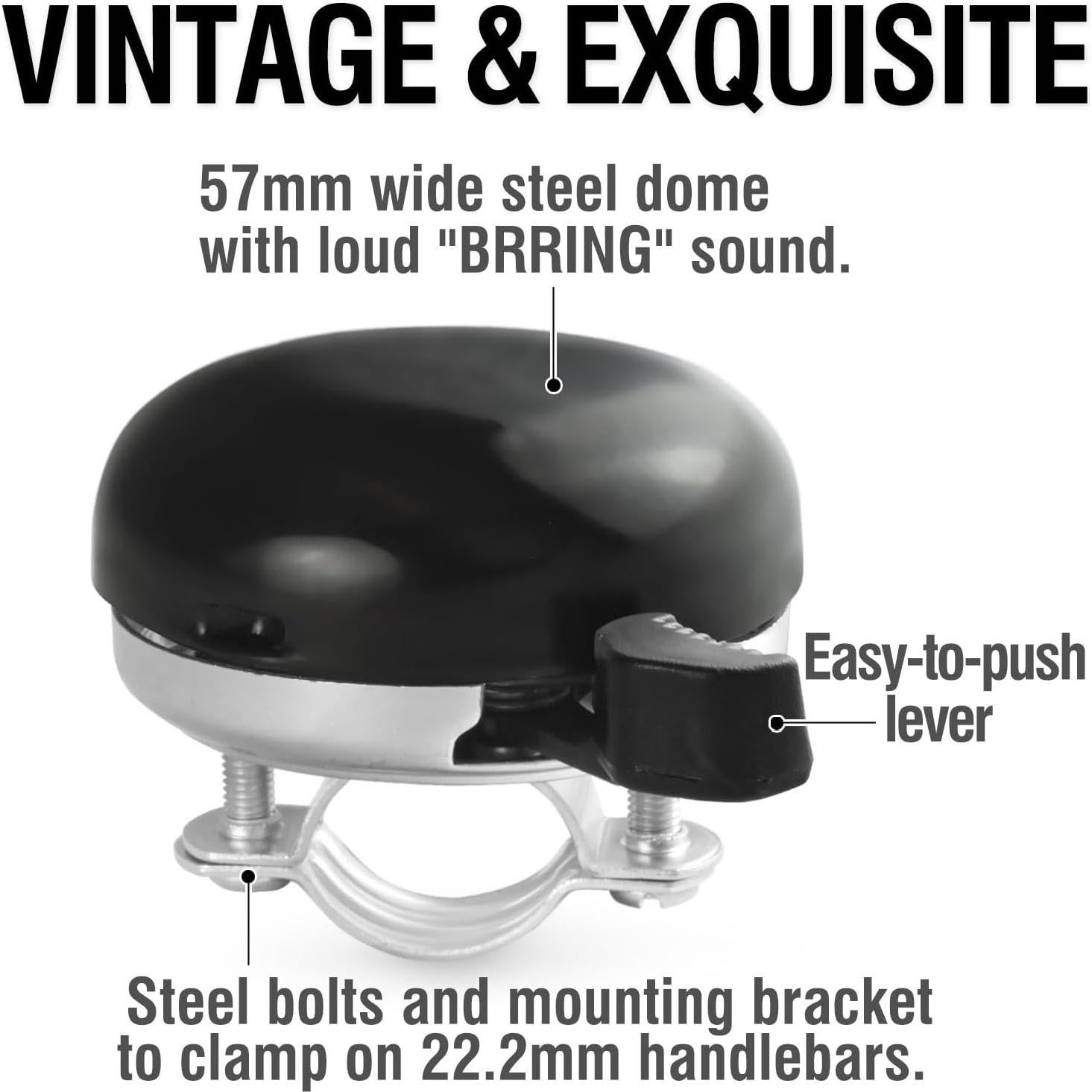 Campana de Bicicleta MARQUE Cruiser 57mm Acero Negro