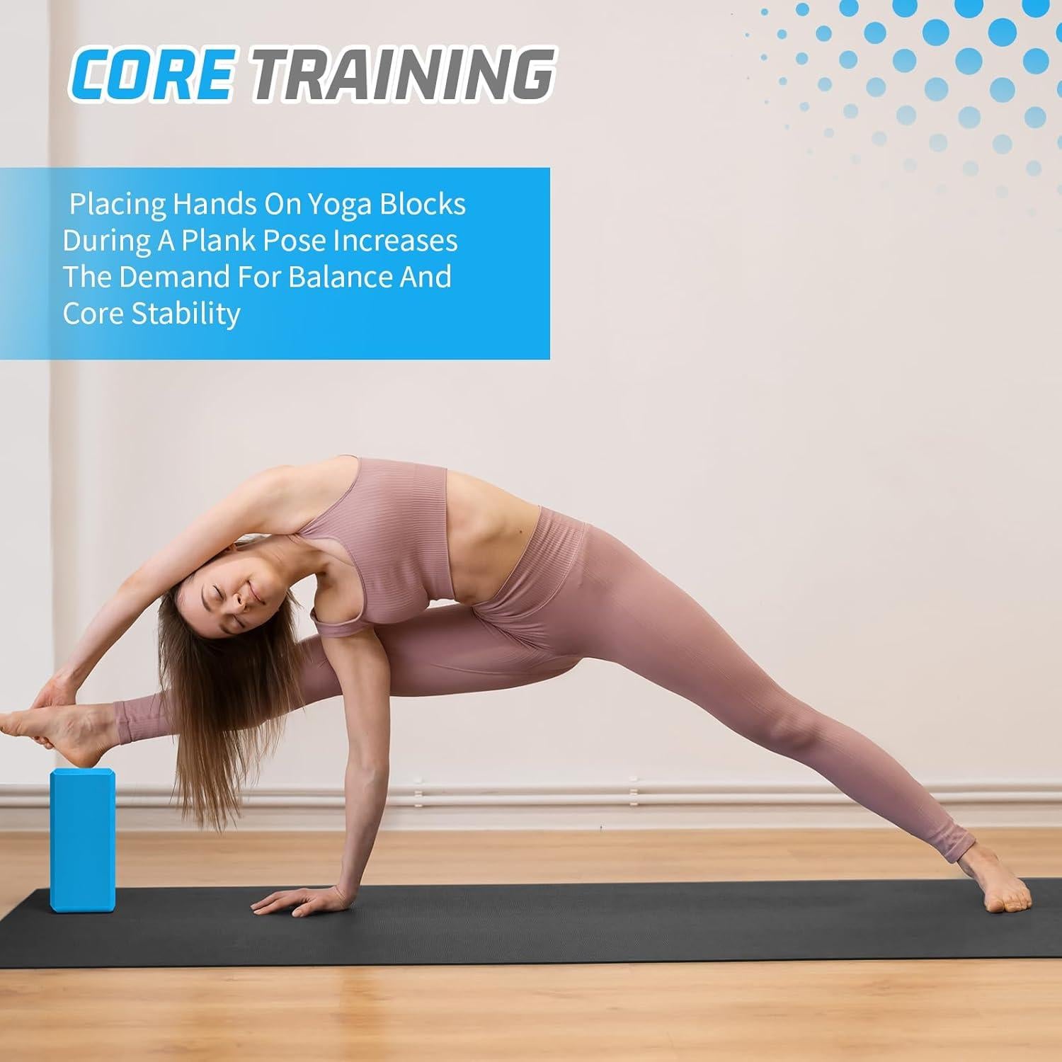 Bloque de Yoga Biguphate EVA Antideslizante 23x15x10cm Azul