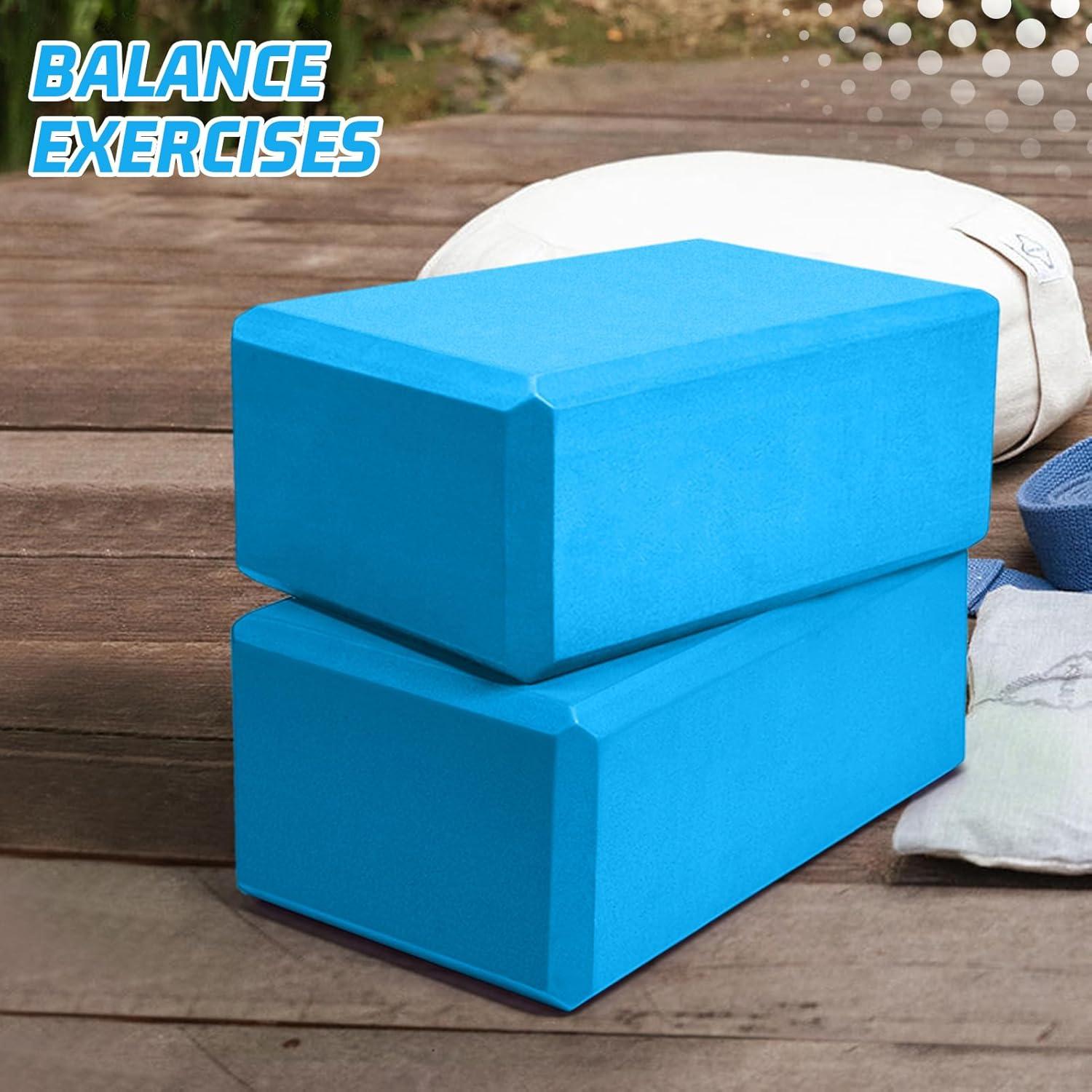 Bloque de Yoga Biguphate EVA Antideslizante 23x15x10cm Azul