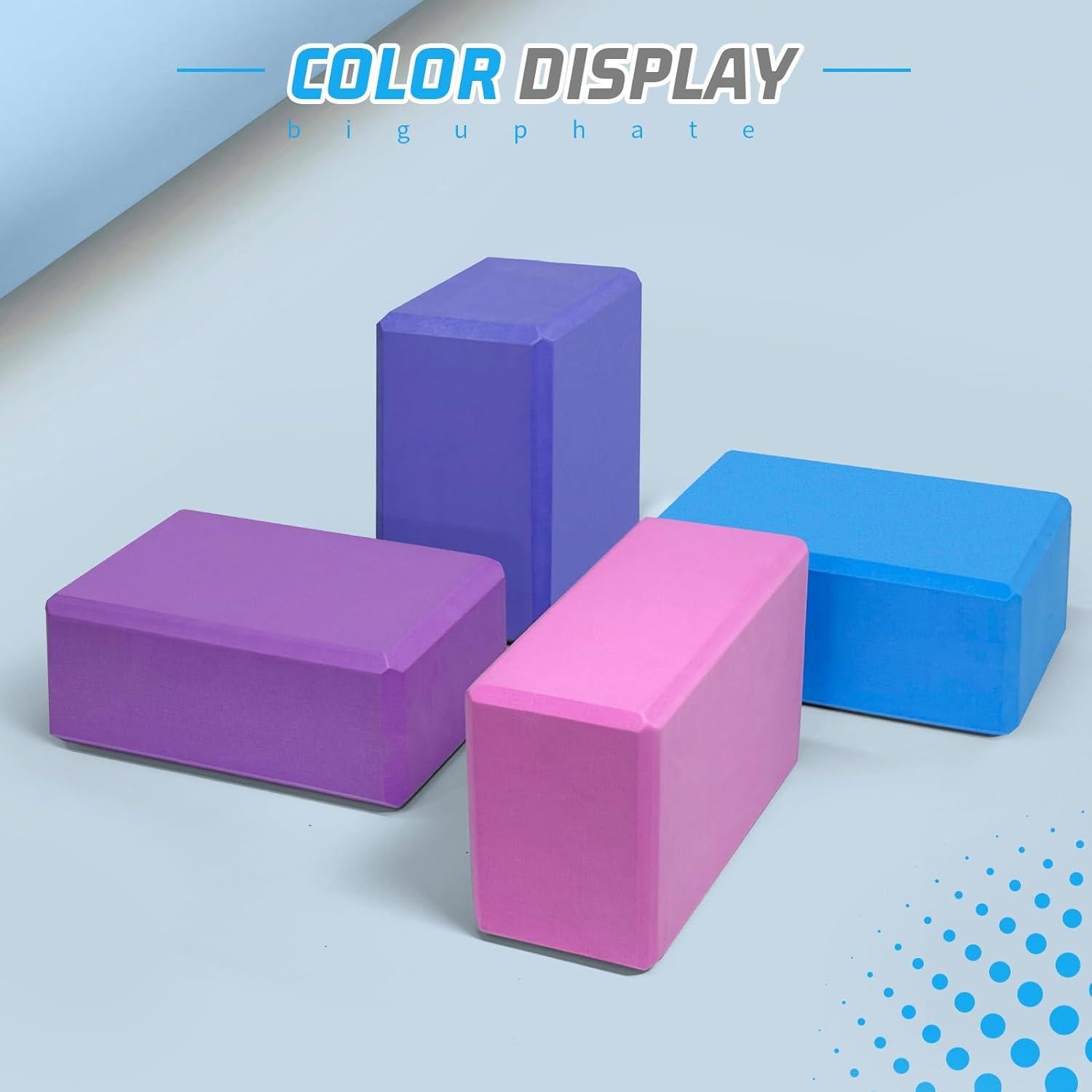 Bloque de Yoga Biguphate EVA Antideslizante 23x15x10cm Azul