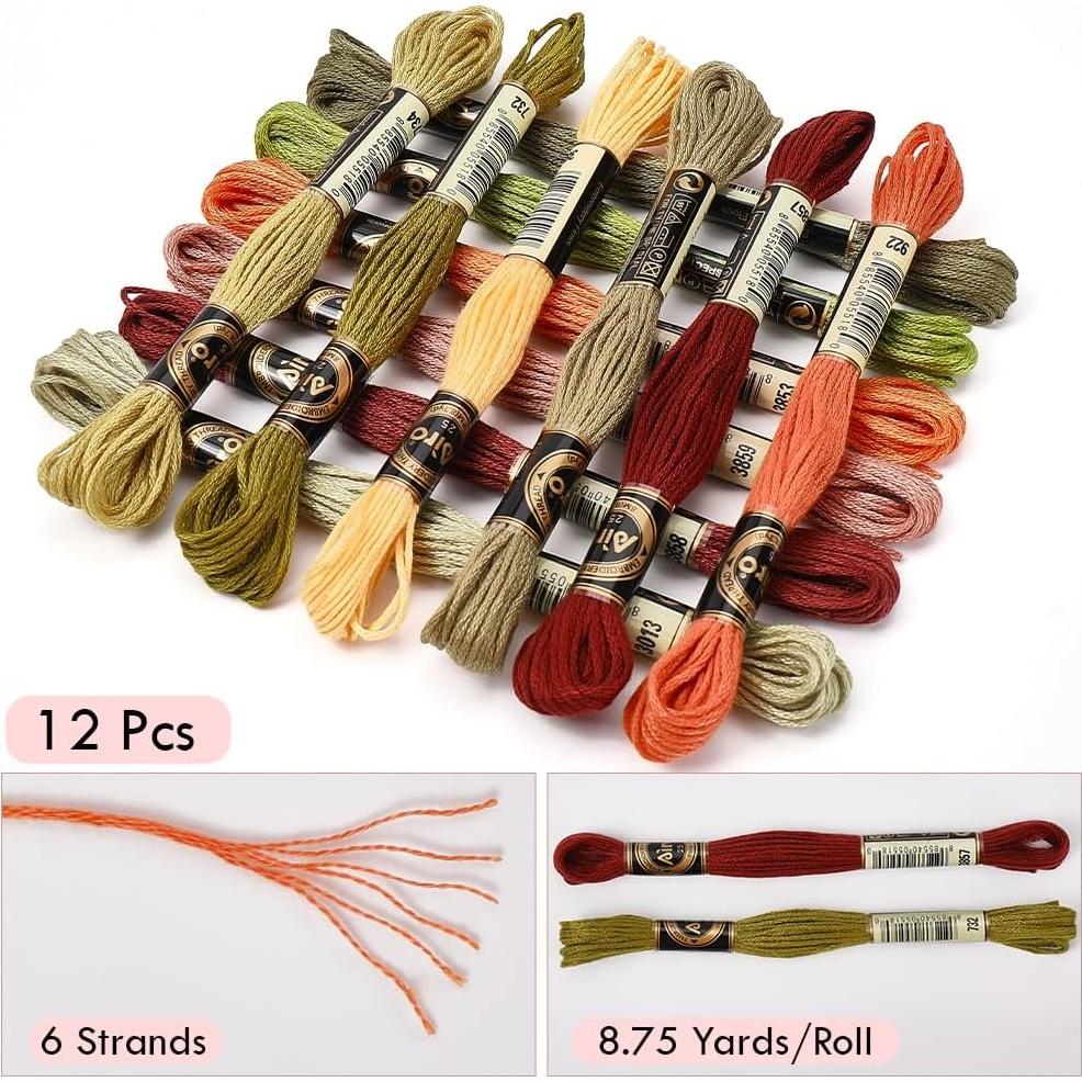 Hilo de Bordado CABODYALS 12 Madejas 105 Yardas Poliester