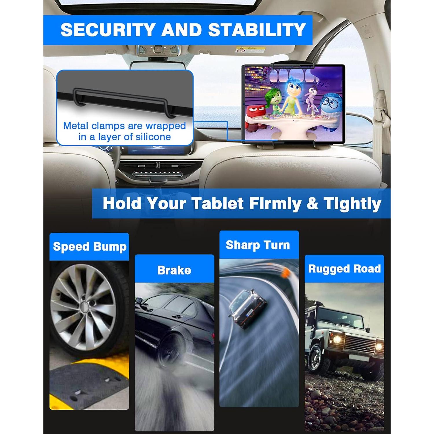 Soporte de Tableta para Coche WONNIE, 10-12.9" Negro