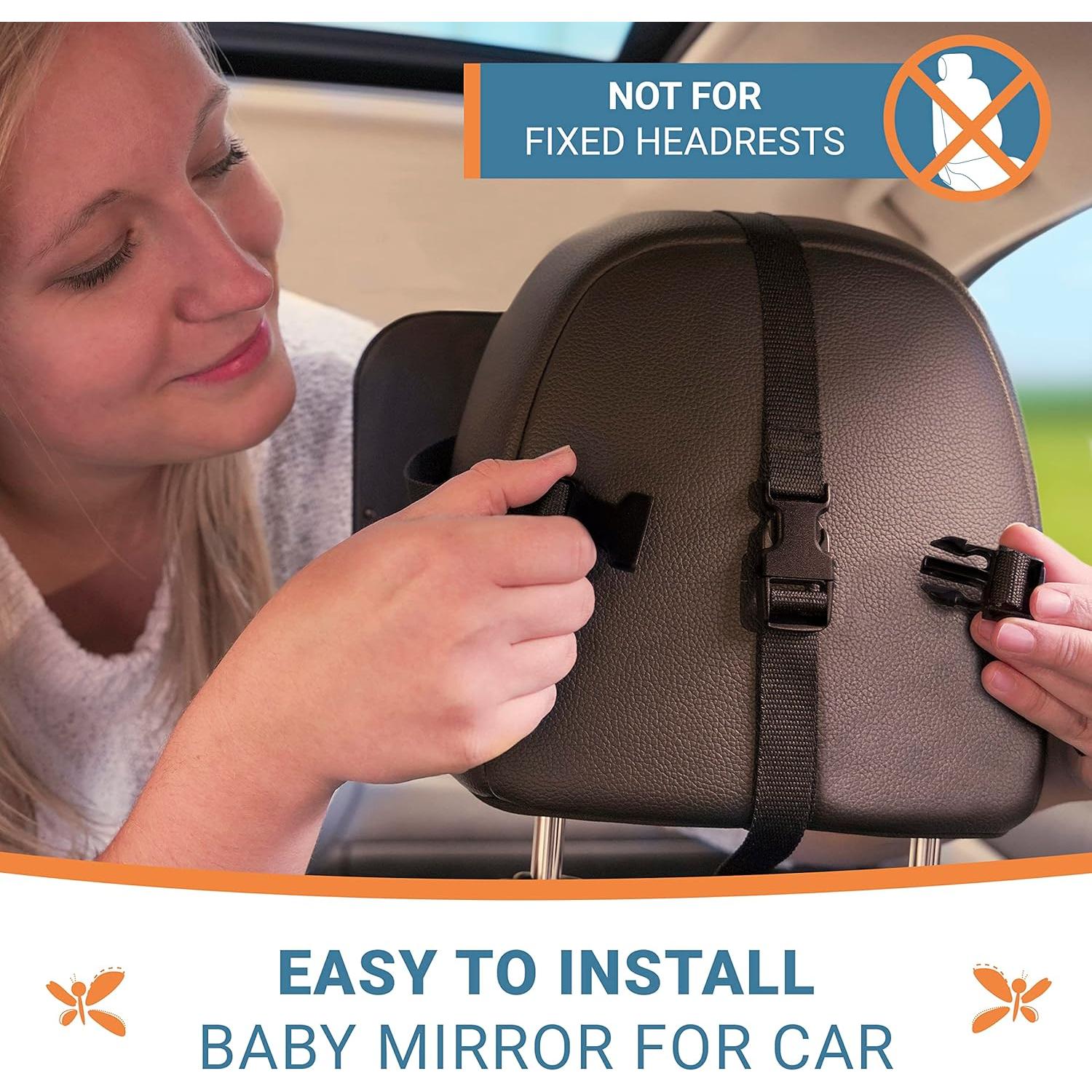 Espejo Convexo para Bebés Cozy Greens - Seguridad en Coche 29.21x19.05cm