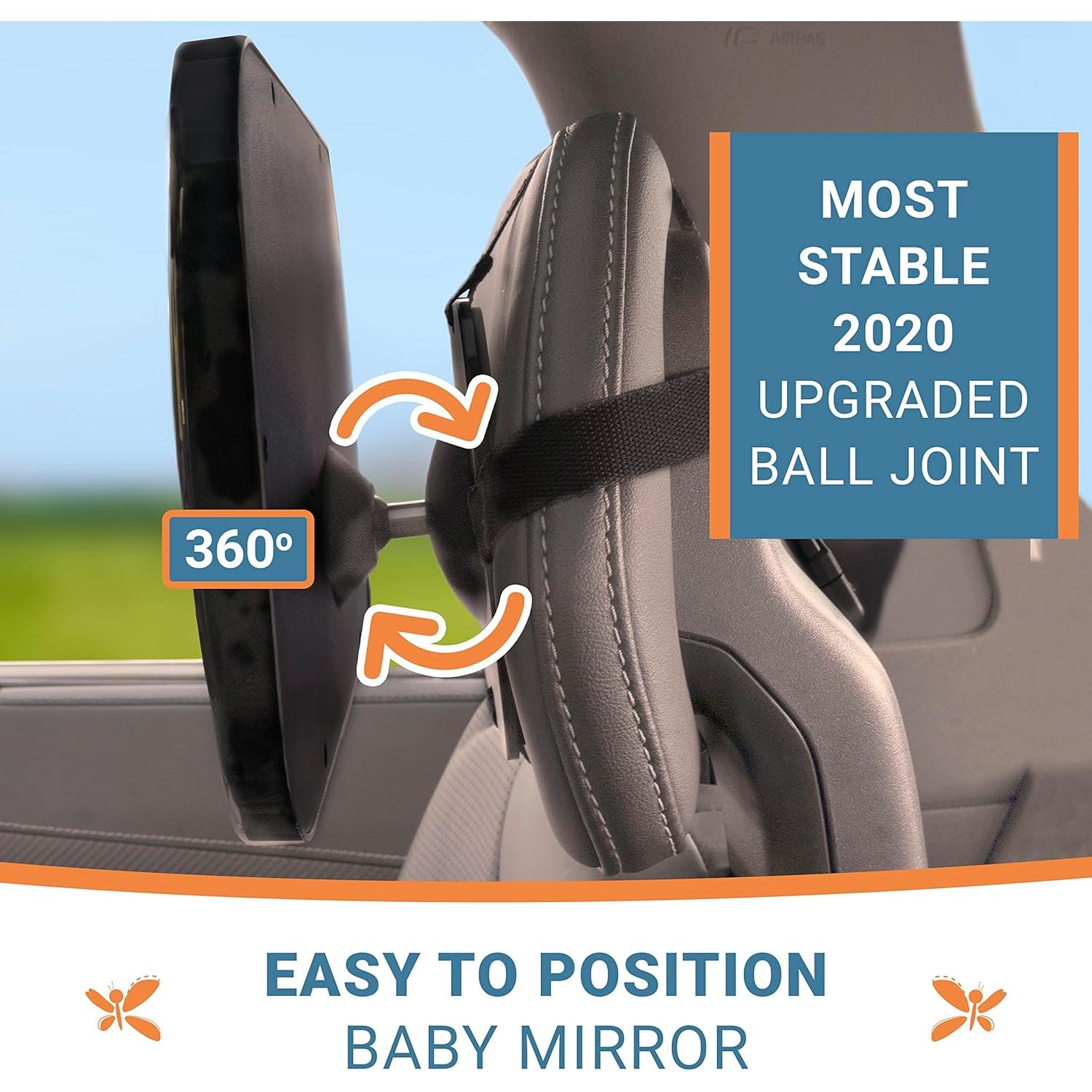 Espejo Convexo para Bebés Cozy Greens - Seguridad en Coche 29.21x19.05cm