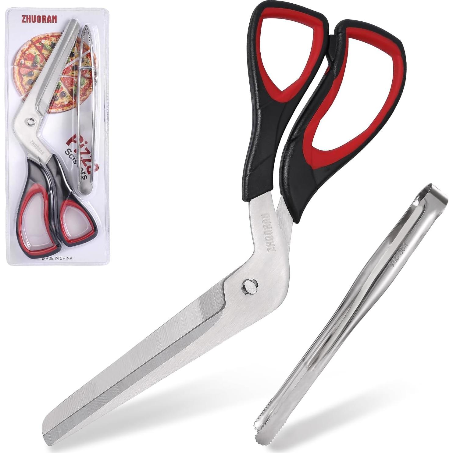 Tijeras para Pizza ZHUORAN 27cm Acero Inoxidable Rojo