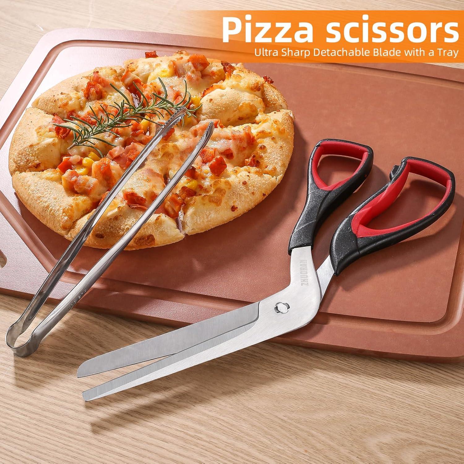 Tijeras para Pizza ZHUORAN 27cm Acero Inoxidable Rojo