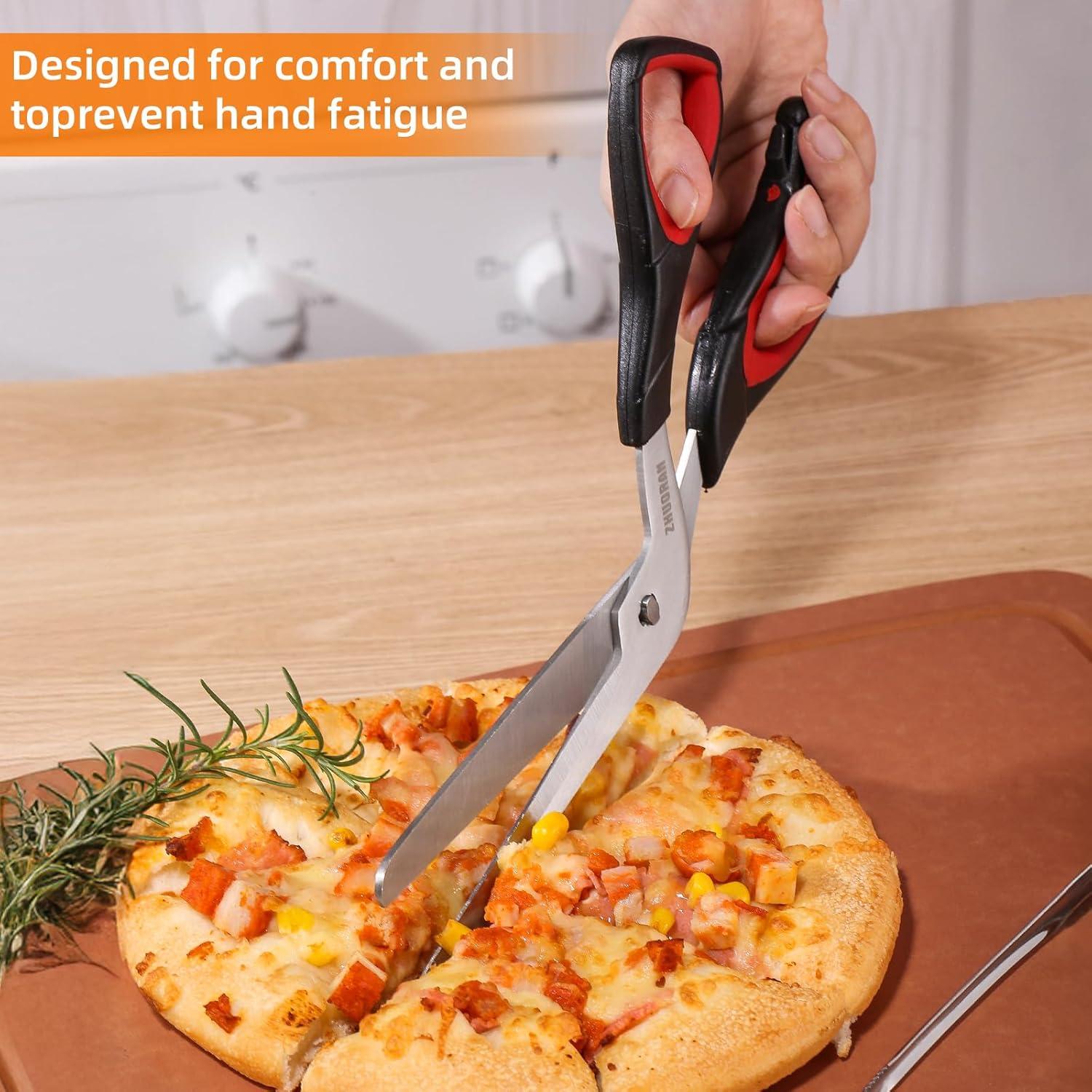Tijeras para Pizza ZHUORAN 27cm Acero Inoxidable Rojo