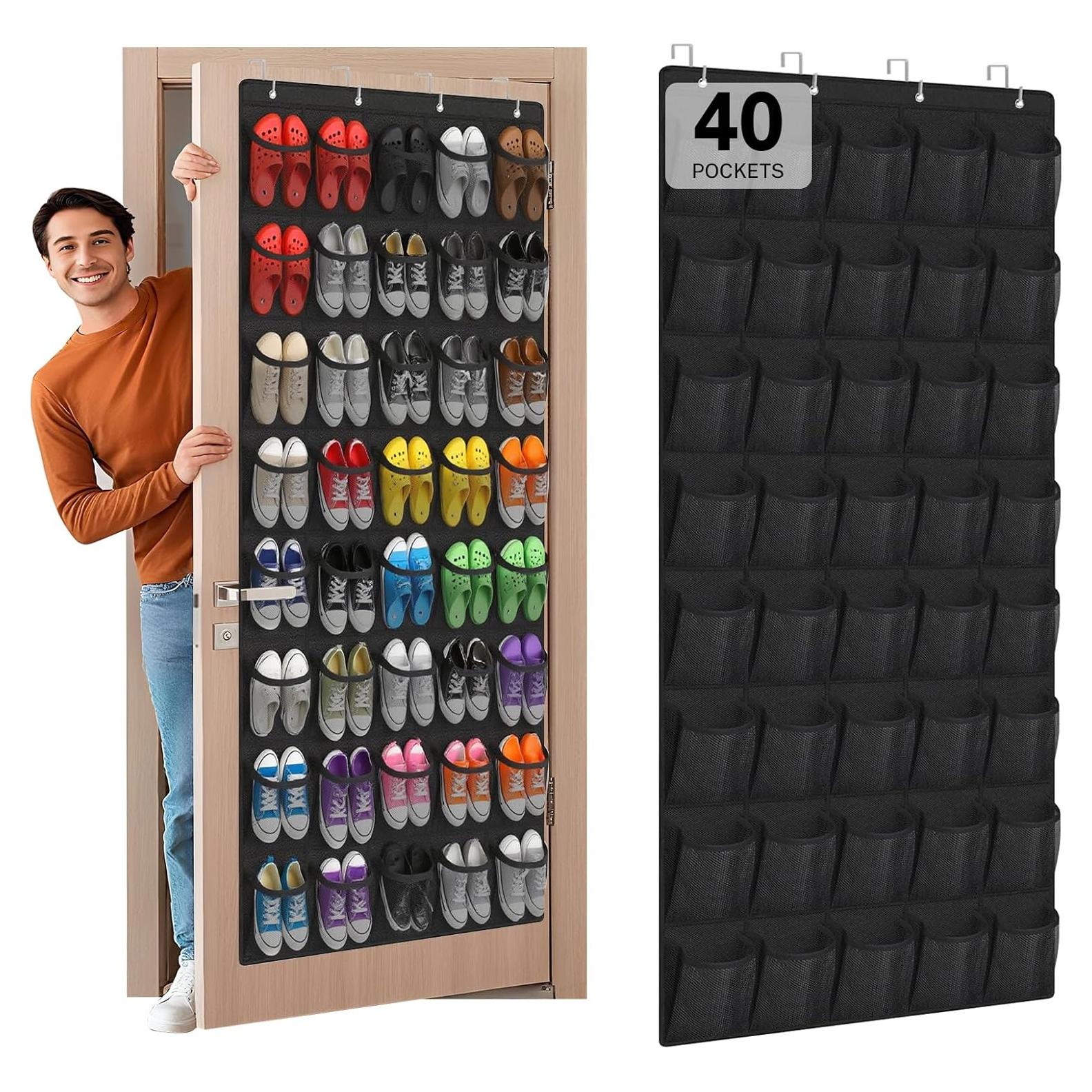Organizador de Zapatos Hualleko 40 Bolsillos Negro Colgante
