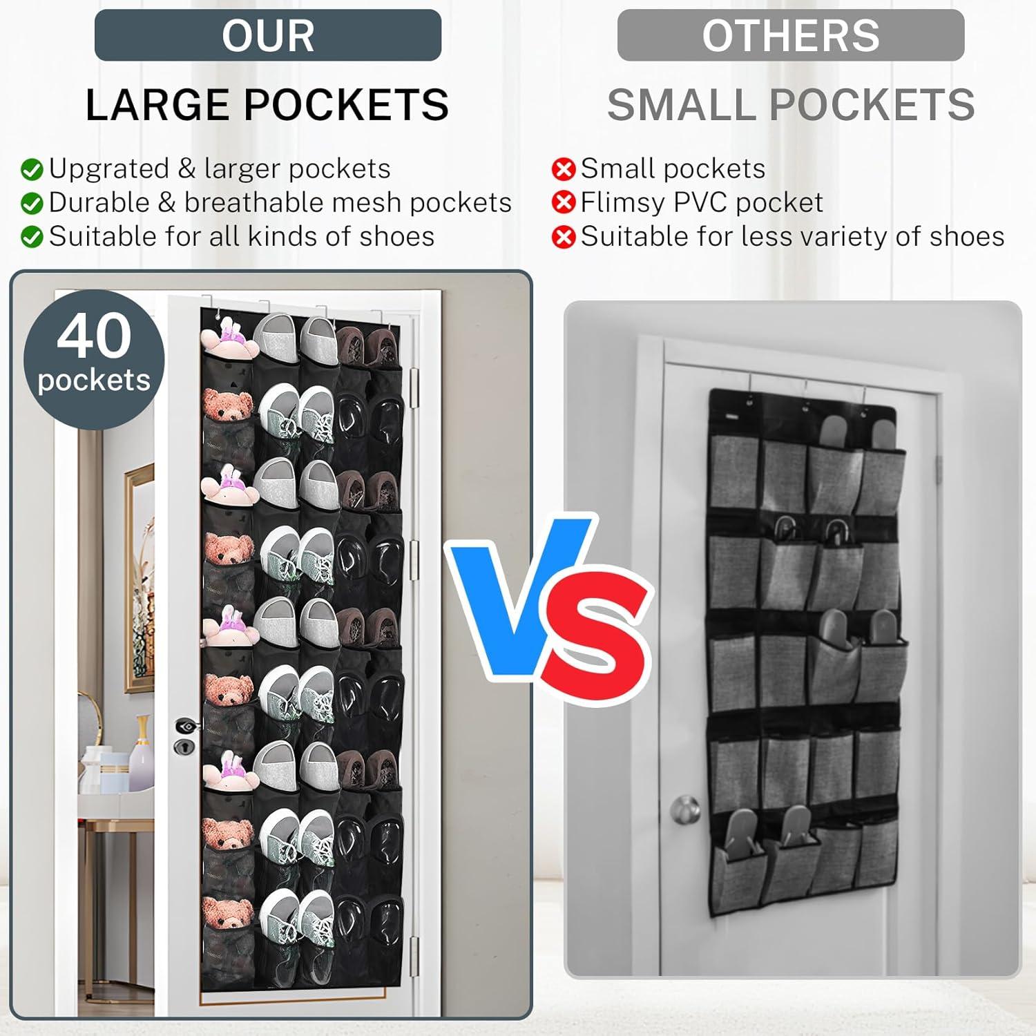 Organizador de Zapatos Hualleko 40 Bolsillos Negro Colgante