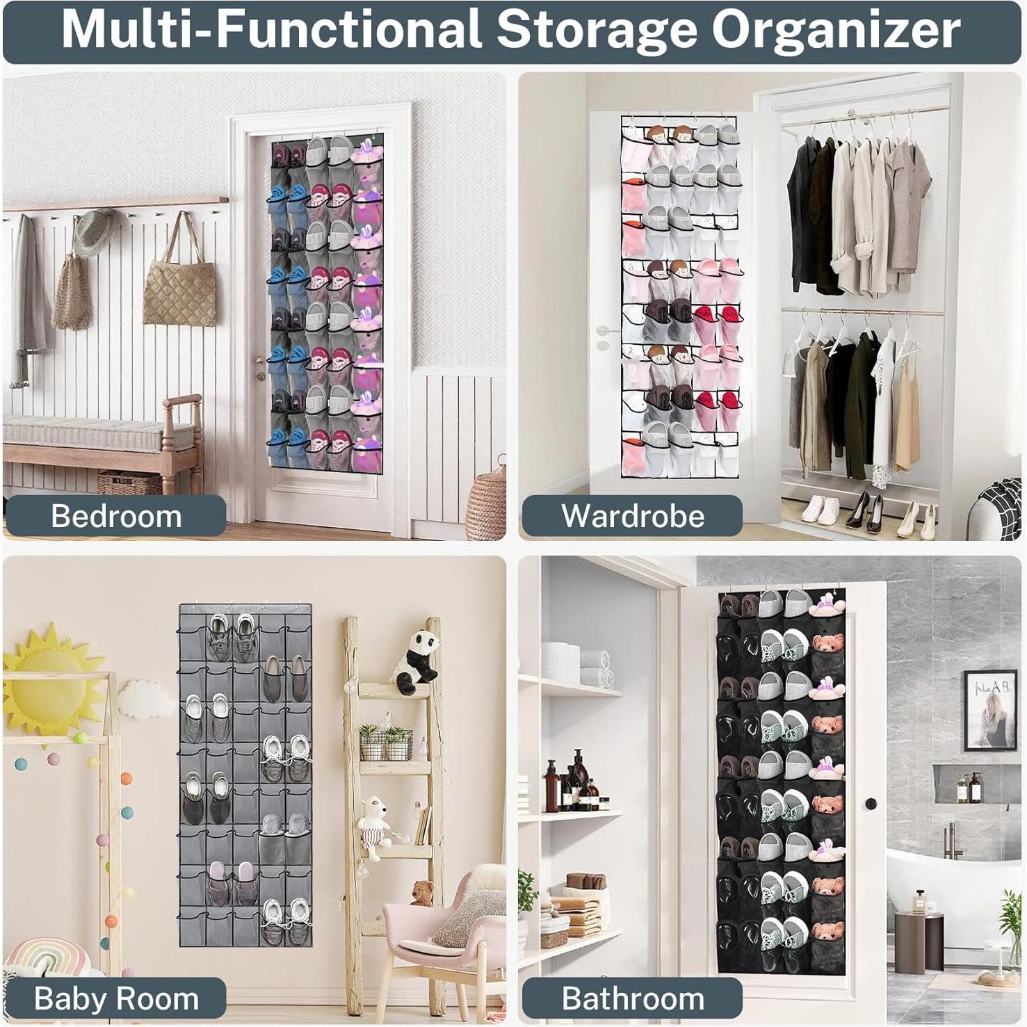 Organizador de Zapatos Hualleko 40 Bolsillos Negro Colgante