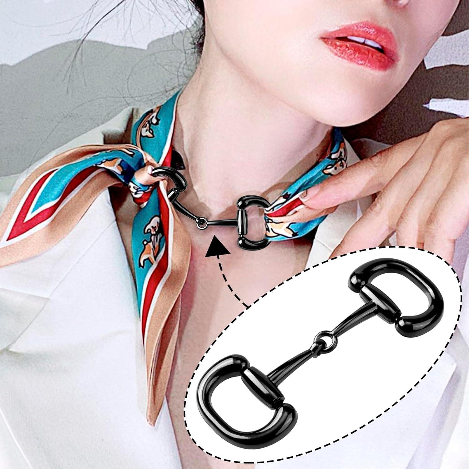 Anillo de Bufanda Joez Clip de Seda Negra para Mujeres