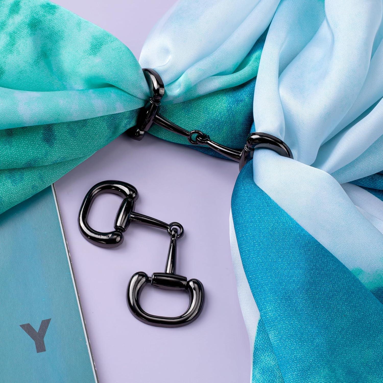 Anillo de Bufanda Joez Clip de Seda Negra para Mujeres