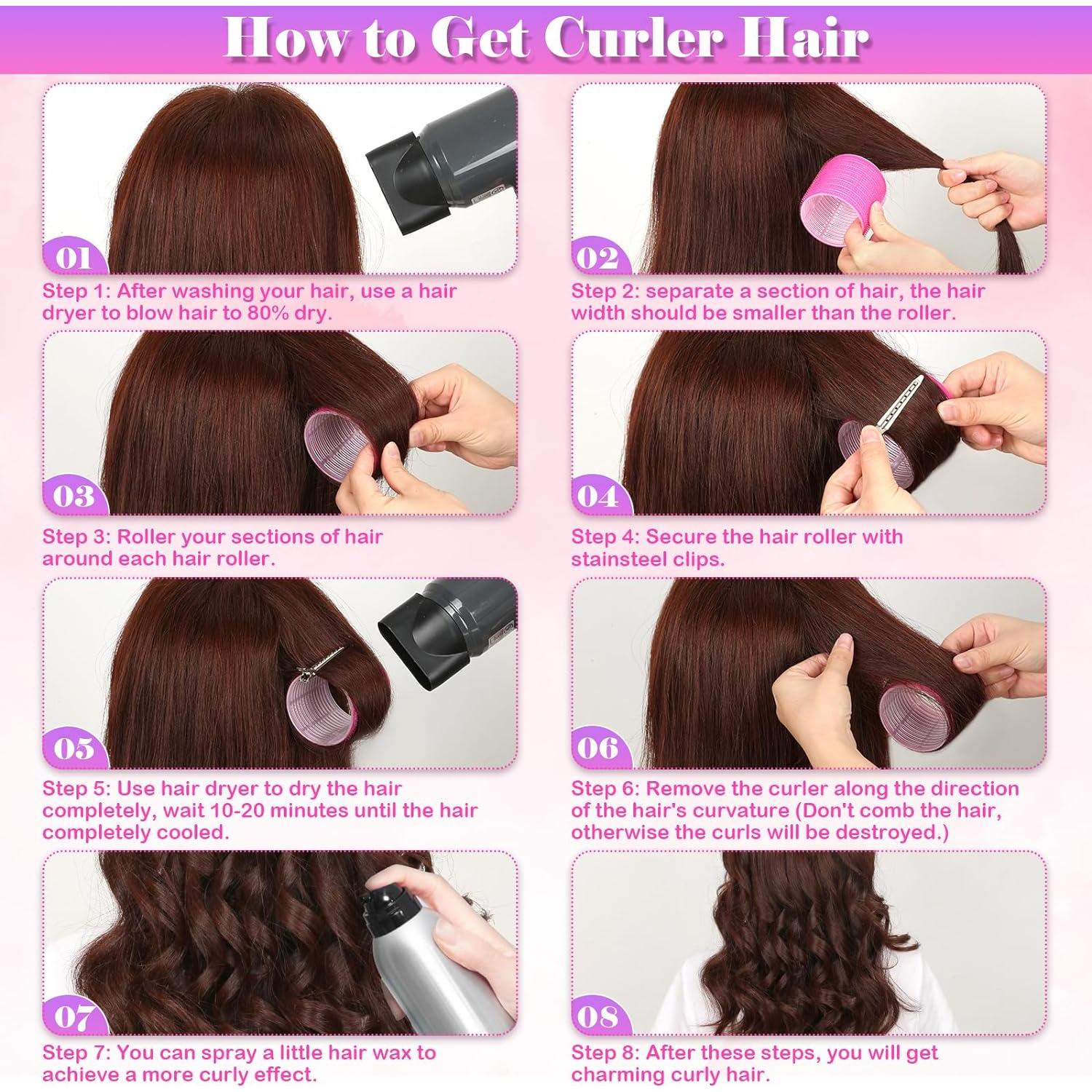 Rulos para Cabello Cludoo Jumbo 28 Piezas Autoadhesivos