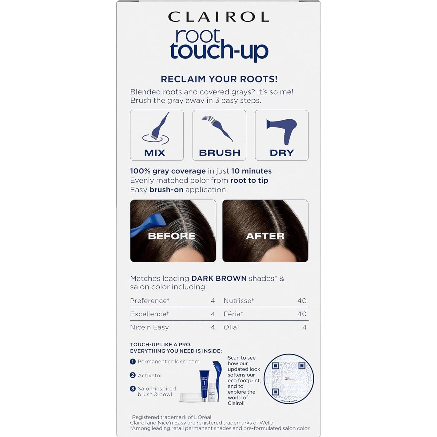 Tinte Permanente Clairol Nice'n Easy 4 Castaño Oscuro 32.5 ml