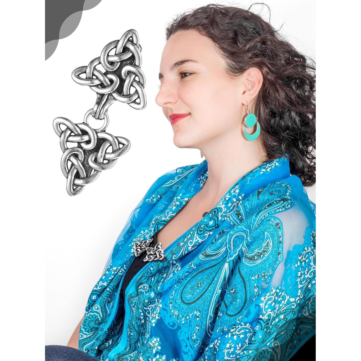 Clips de Chal Vintage Syhood - 5 Piezas de Broches Plateados