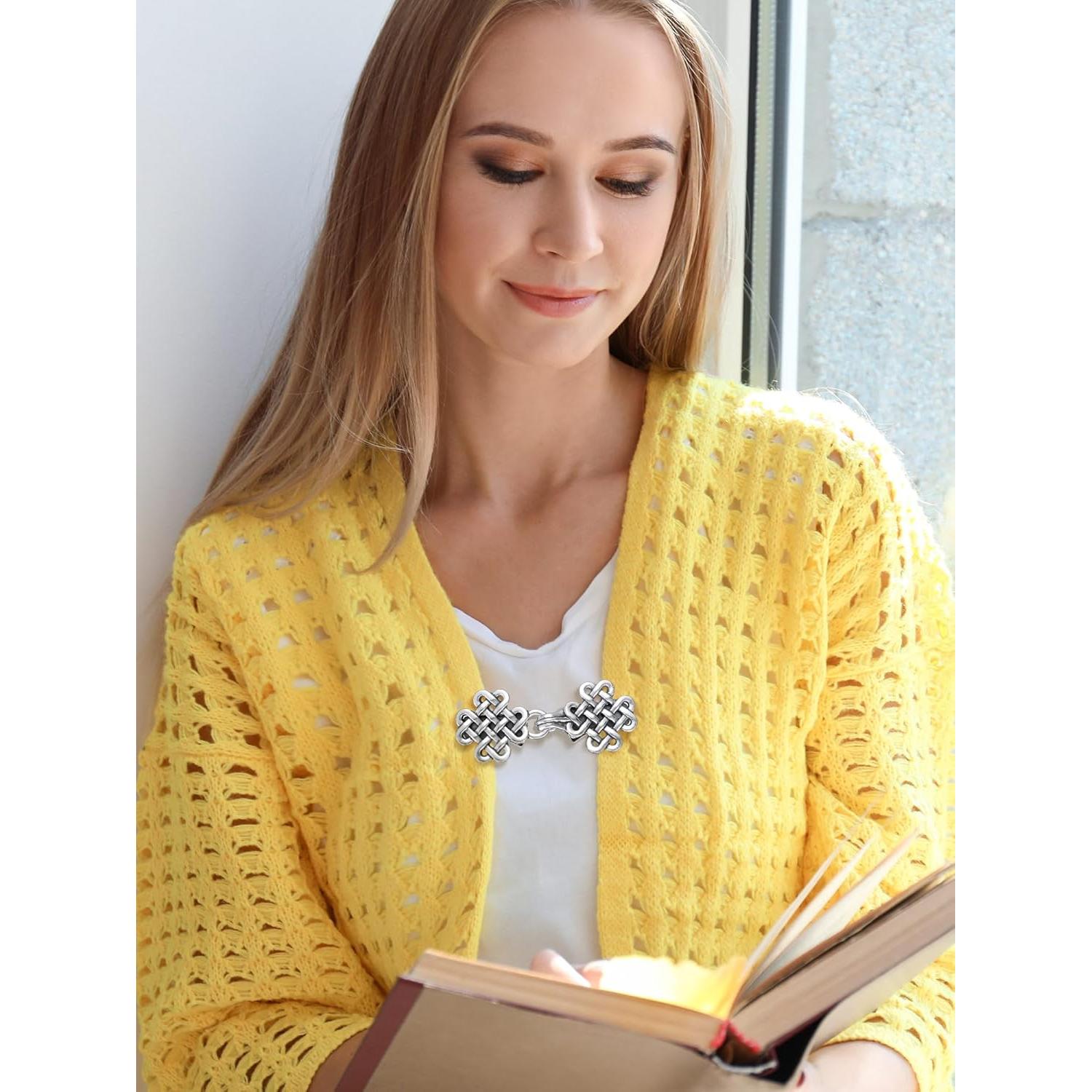 Clips de Chal Vintage Syhood - 5 Piezas de Broches Plateados